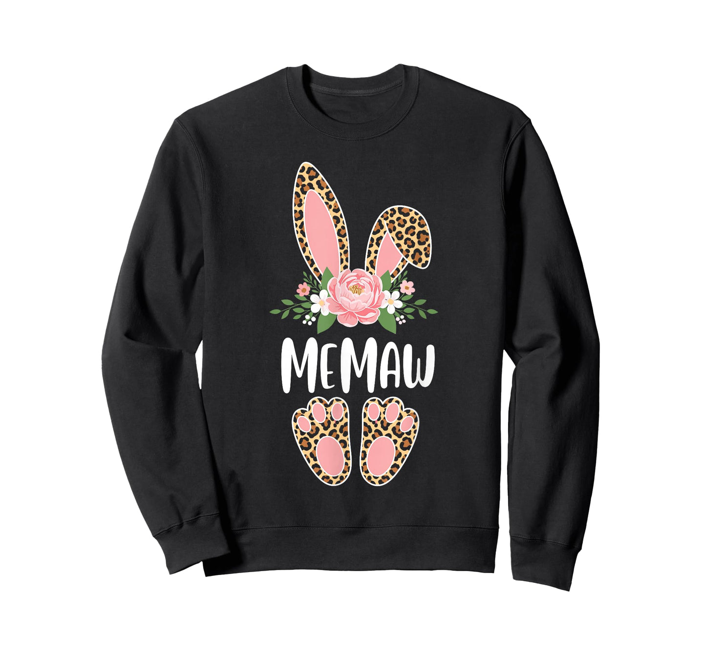 Floral Leopard Memaw Bunny Happy Easter Spring T-Shirt