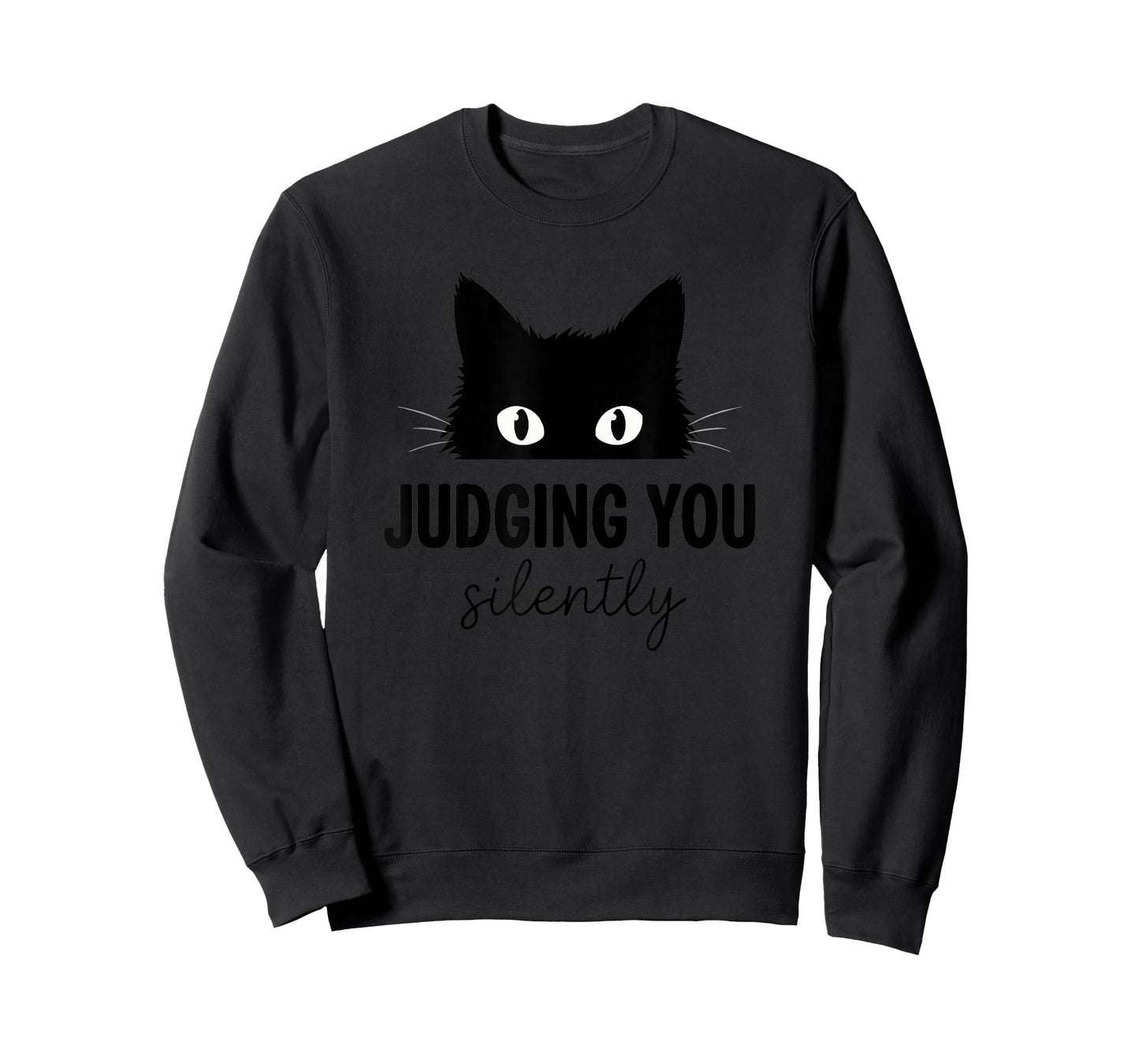Judging You Silently Funny Black Cat Staring Meme T-Shirt