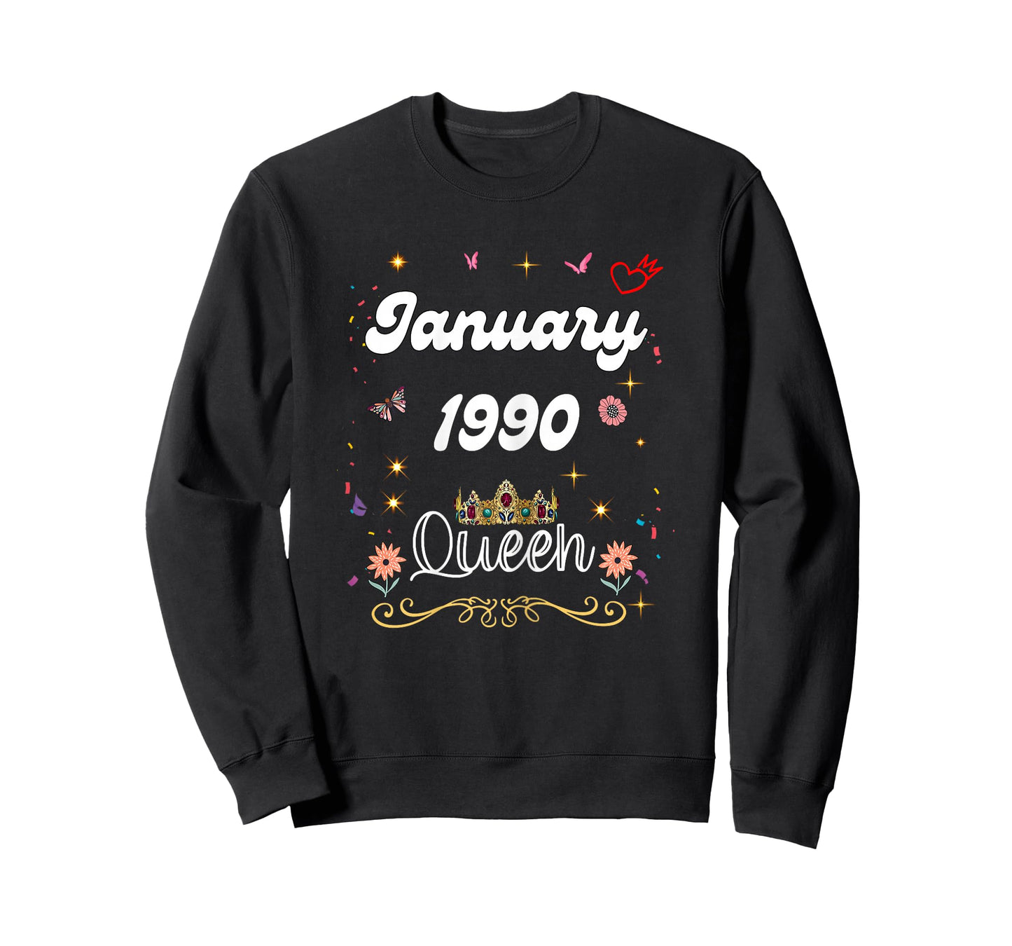 January 1990 Queen Since January 1990 Birthday Girl Women T-Shirt