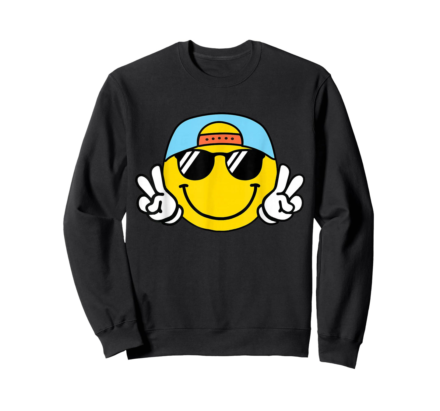 Yellow Smile Face Cute Checkered Peace Smiling Happy Face T-Shirt