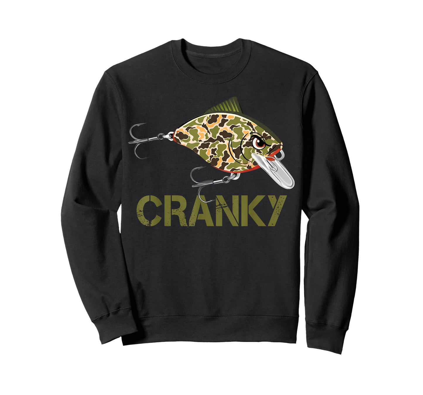 Cranky Camo Crankbait Fish Lure Angler Funny Father's Day T-Shirt