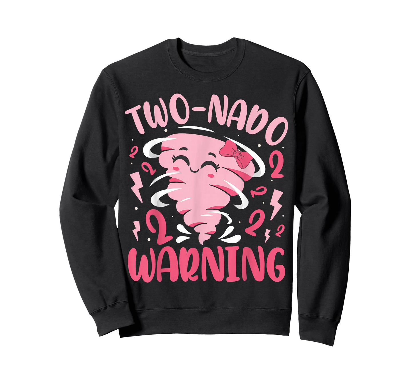 Kids Two-nado Warning 2nd Birthday Pink Tornado Birthday T-Shirt
