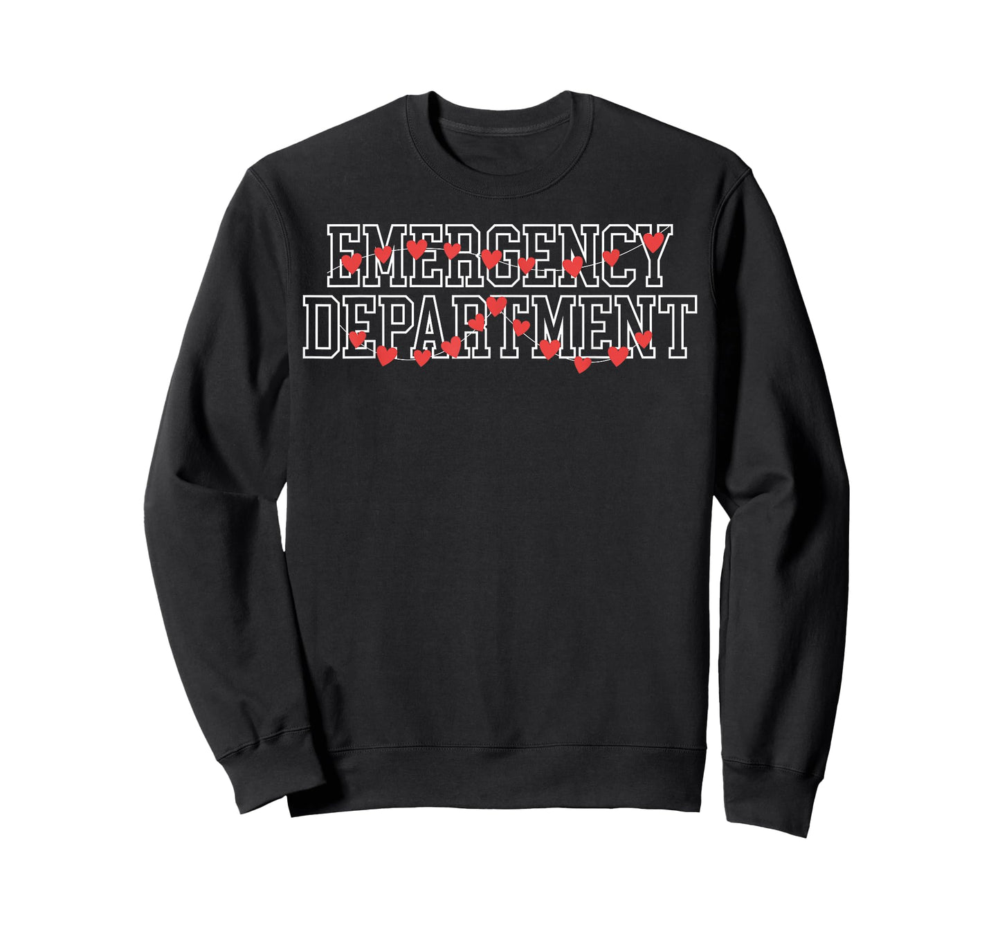 Retro Emergency Department Heart Valentines ER Nurse Crew T-Shirt