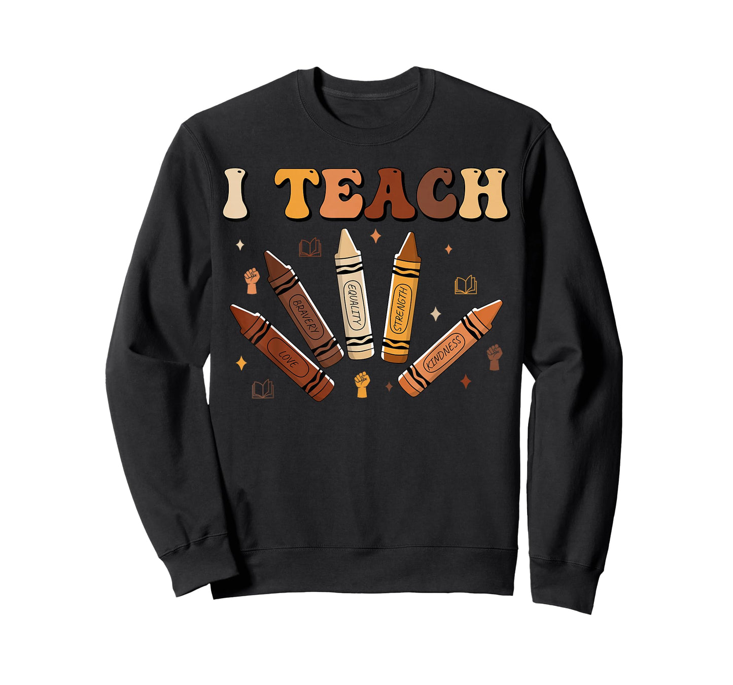 Melanin Teacher Black History African American Crayons Women T-Shirt