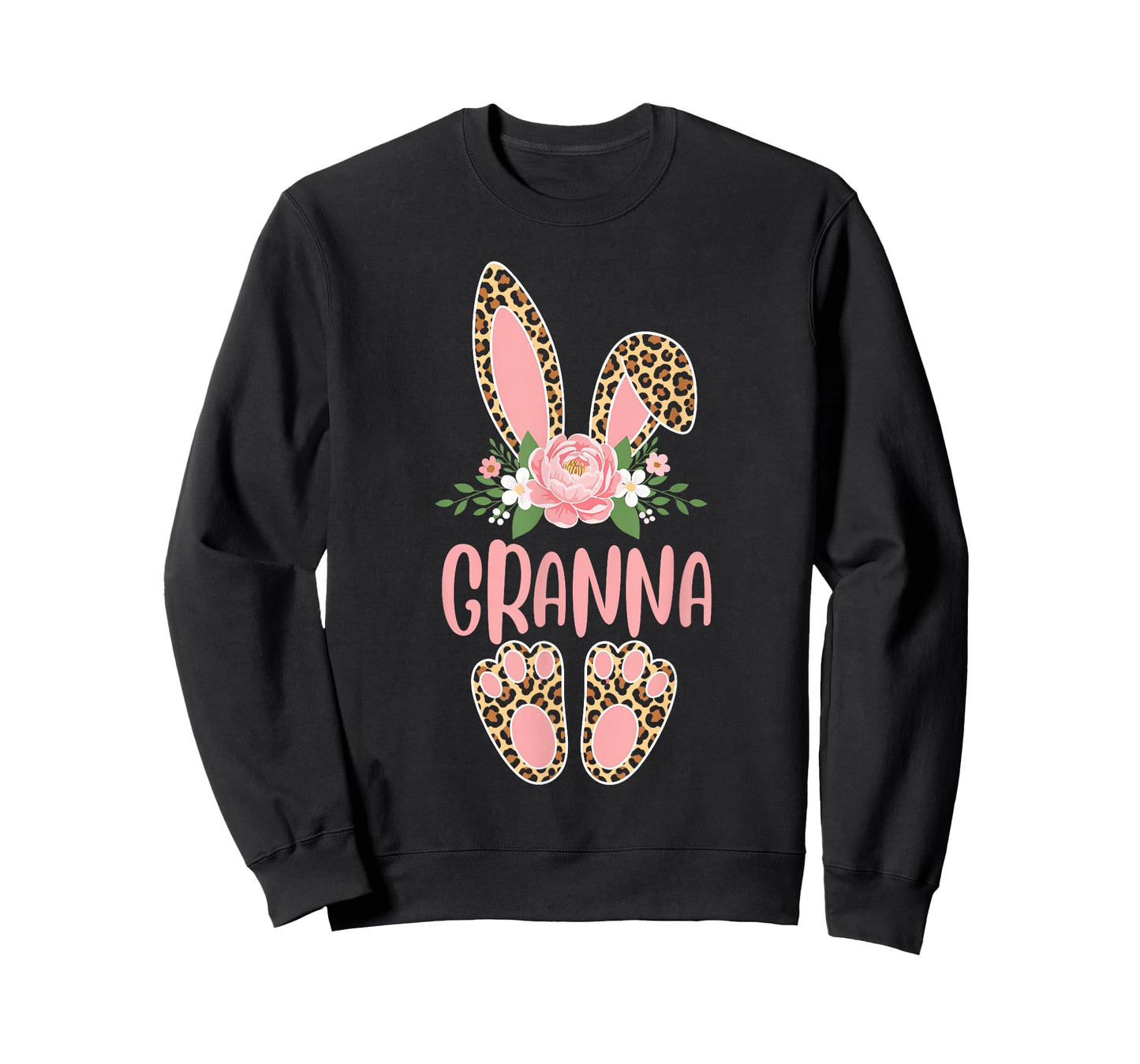 Floral Leopard Granna Bunny Happy Easter Spring T-Shirt