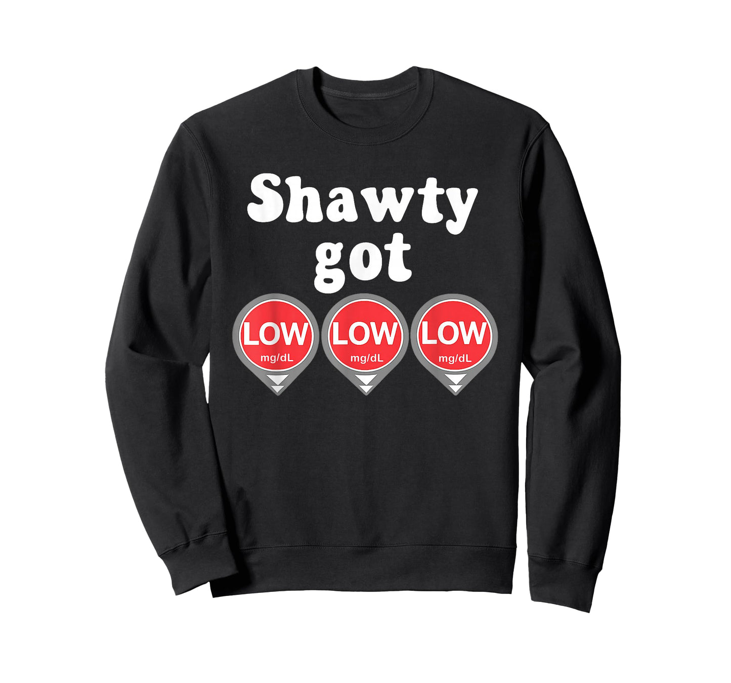 Shawty Got Low Diabetes Meme CGM Alert Icons T-Shirt
