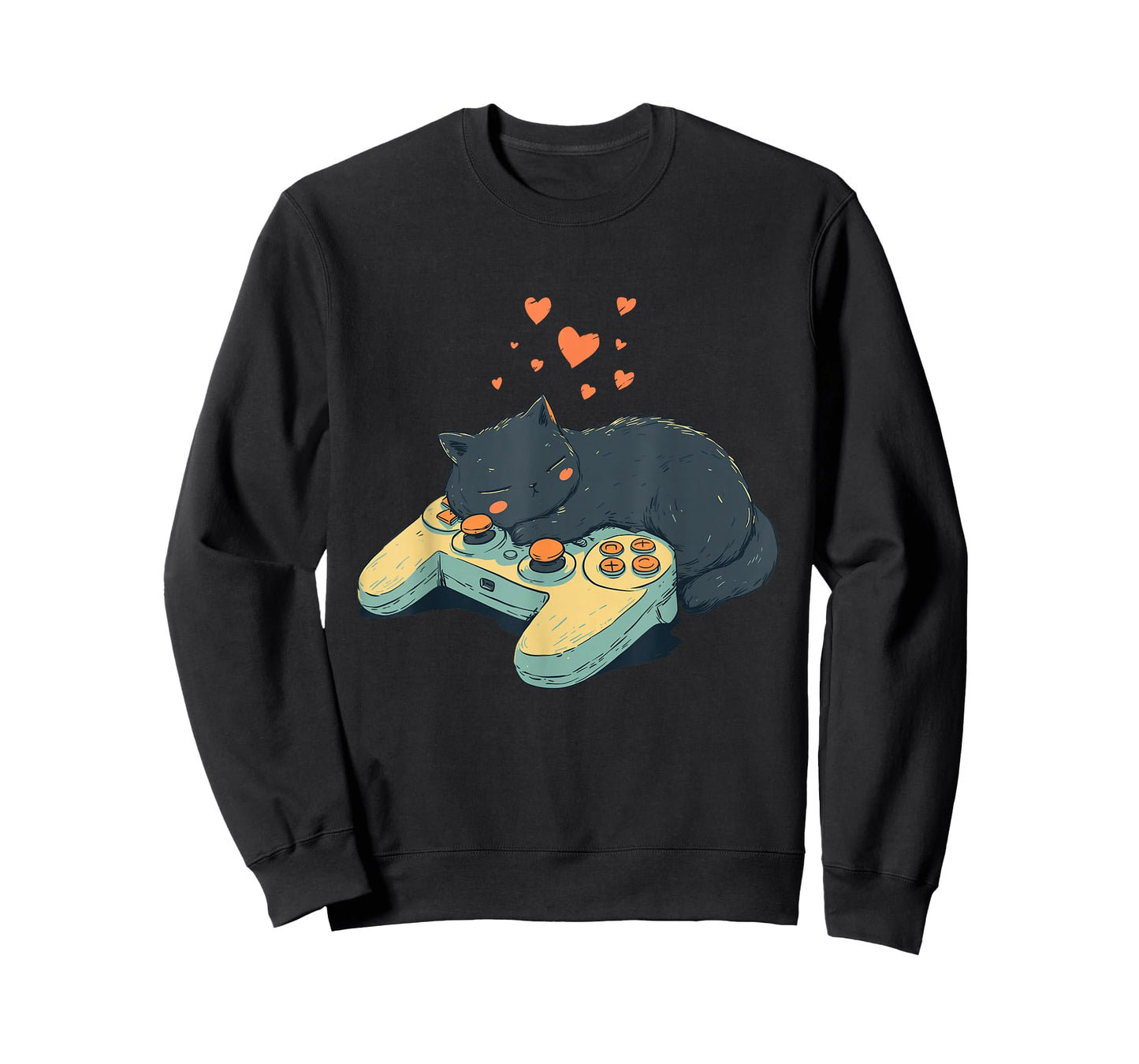 Gamer Cat Graphic – Funny Sleeping Kitty Controller Cat T-Shirt