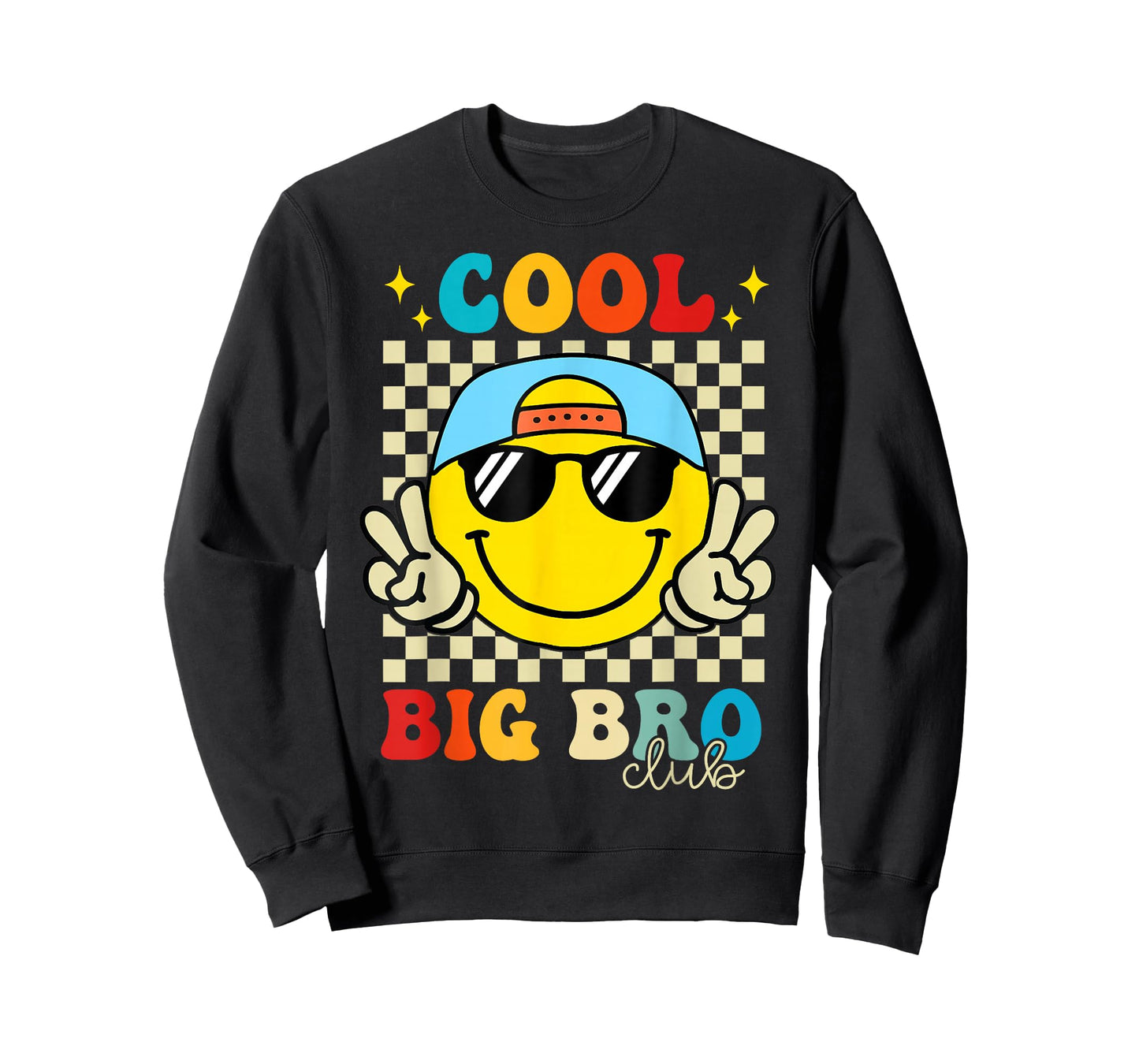 Groovy Cool Big Bro Club Retro Brother Matching Family T-Shirt
