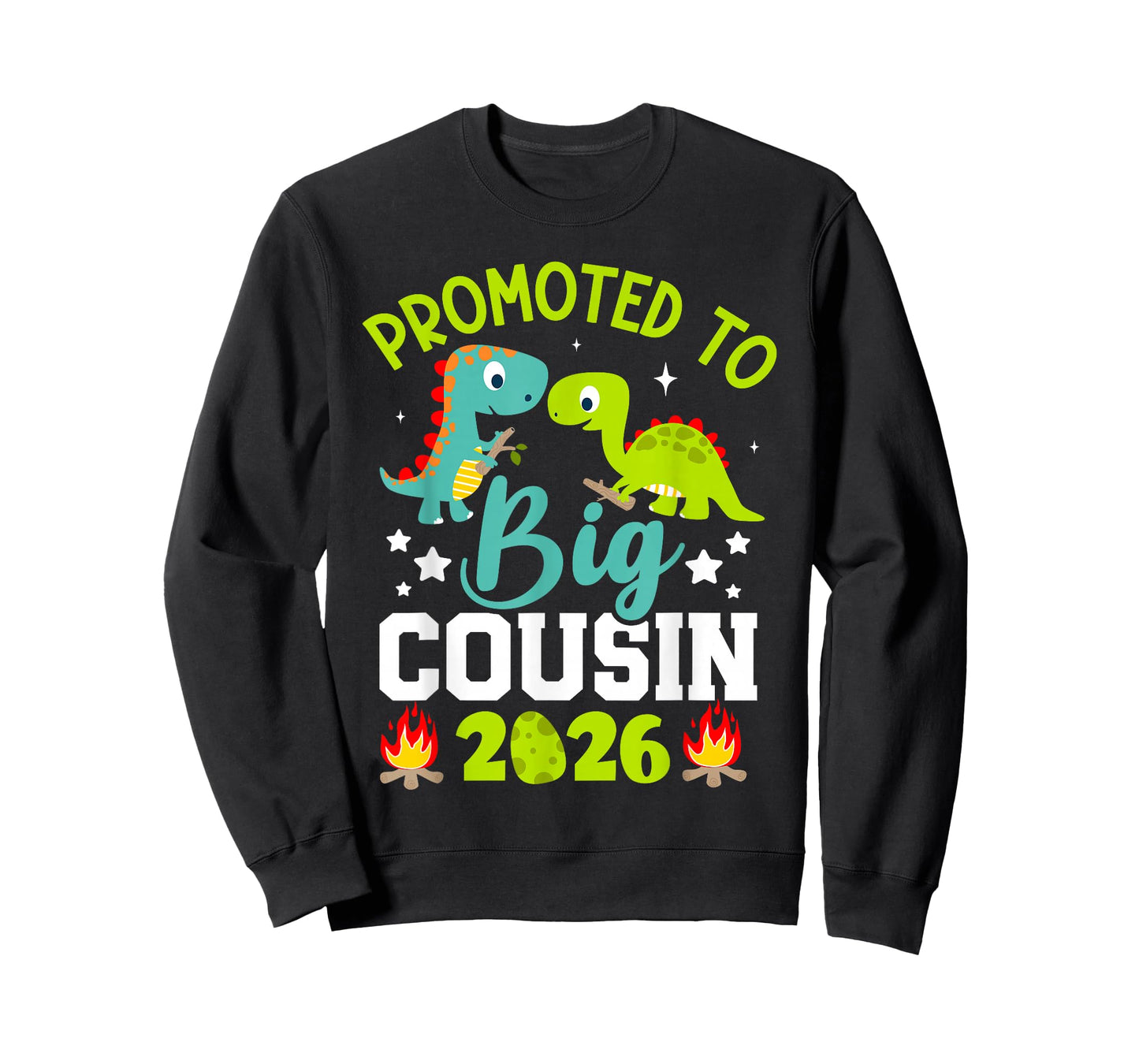 Promoted to Big Cousin 2026 with Dinosaur New Baby Shower T-Shirt
