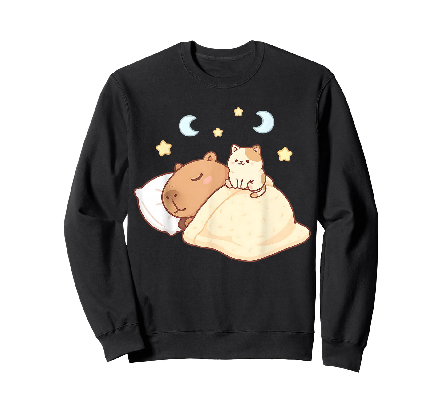 Cute Capybara Kawaii Sleep Pajamas Sleepybara Cat Anime Kids T-Shirt