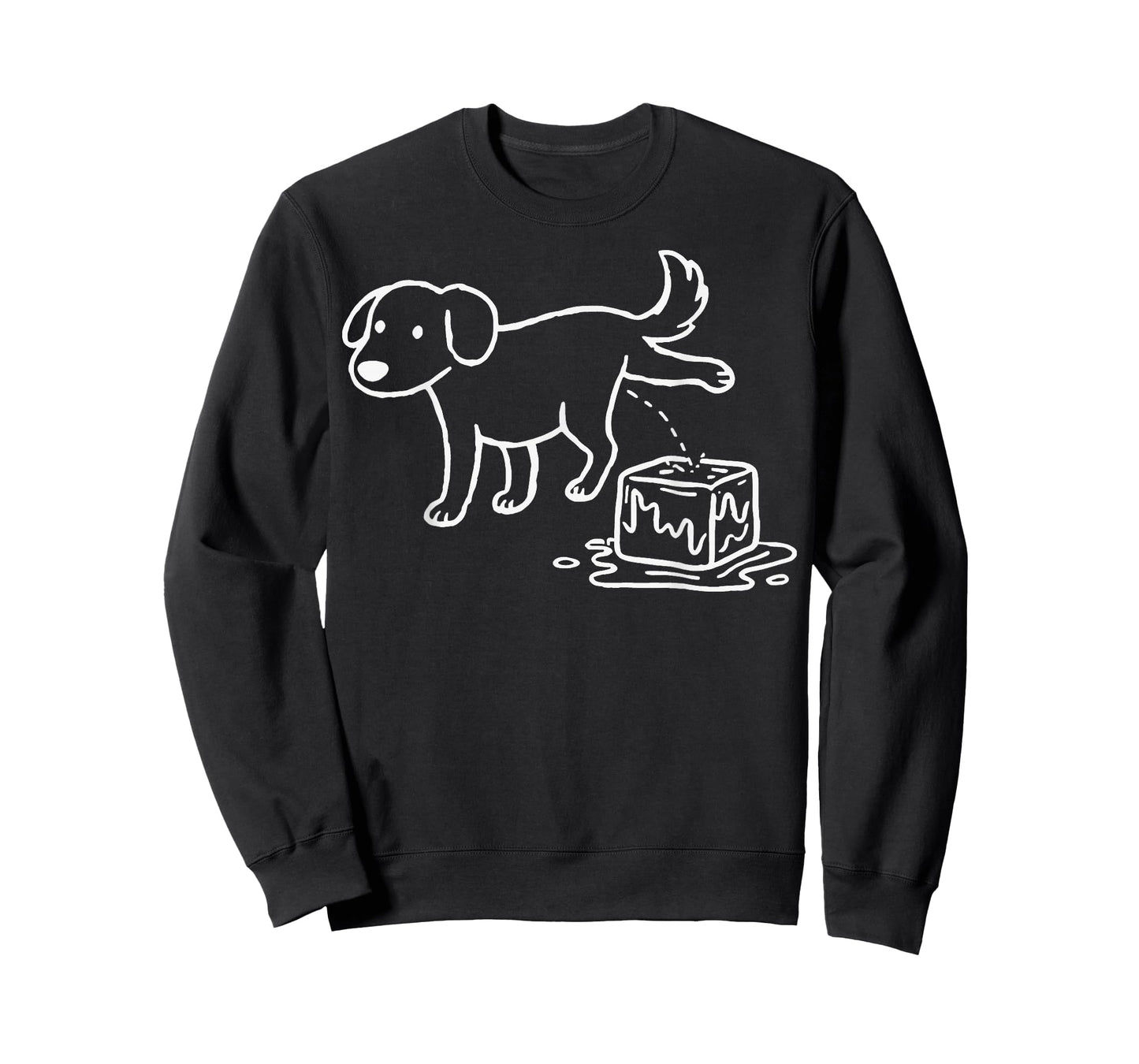 Funny Peeing Dog on Ice Cubes T-Shirt