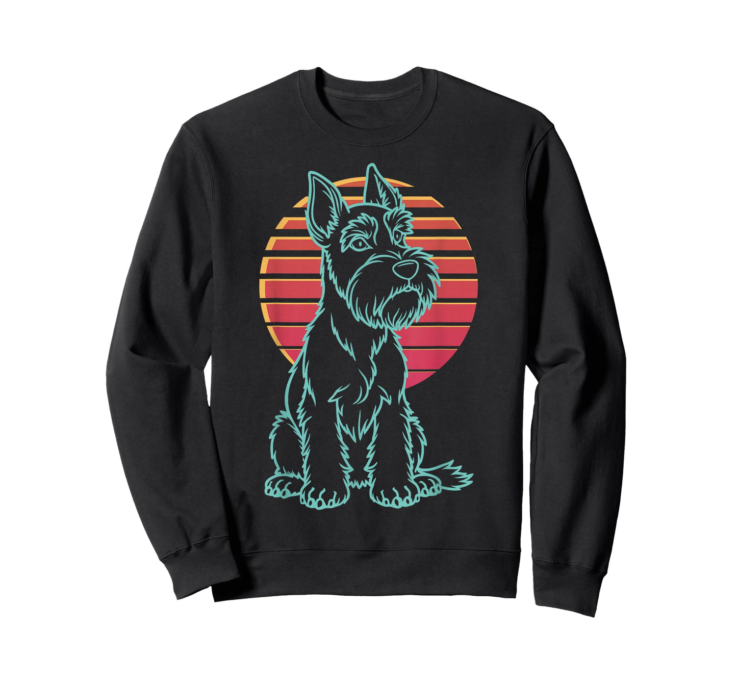 Schnauzer Lover Dog Owner Retro Synthwave 80s T-Shirt