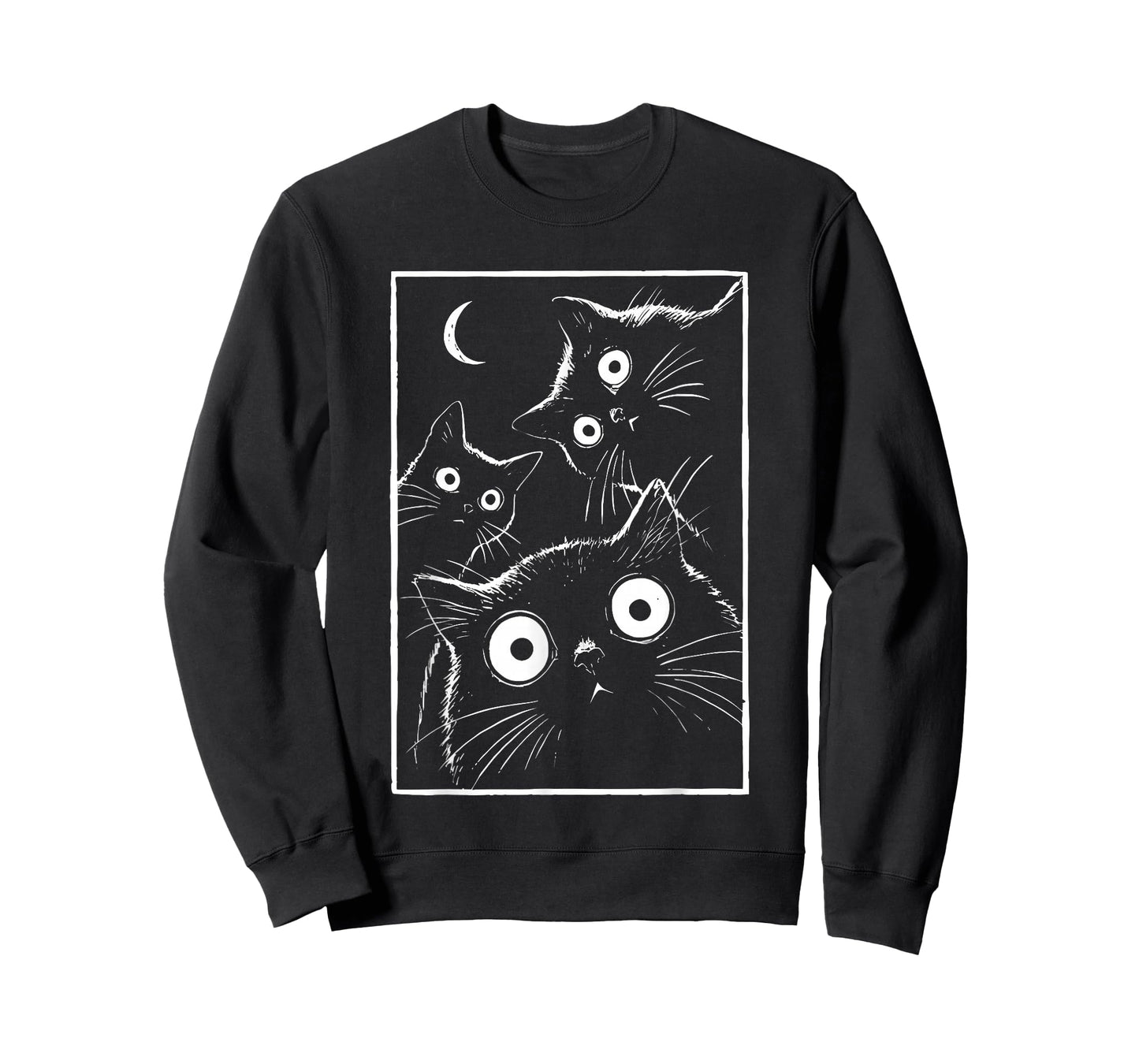 Vintage Black cat Moon T-Shirt