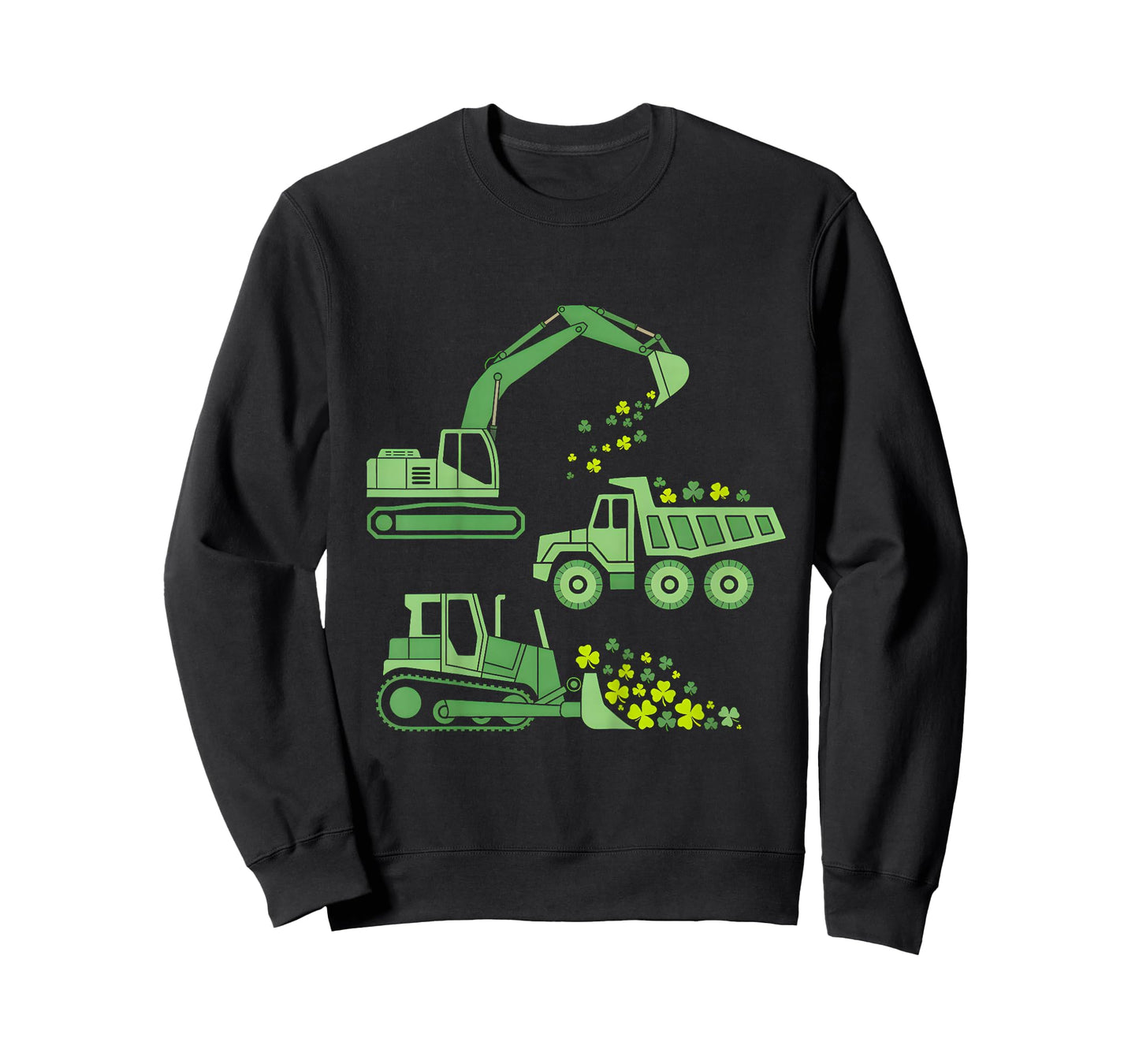 Kids Construction Vehicle St Patricks Day Digger Truck Boys Kids T-Shirt