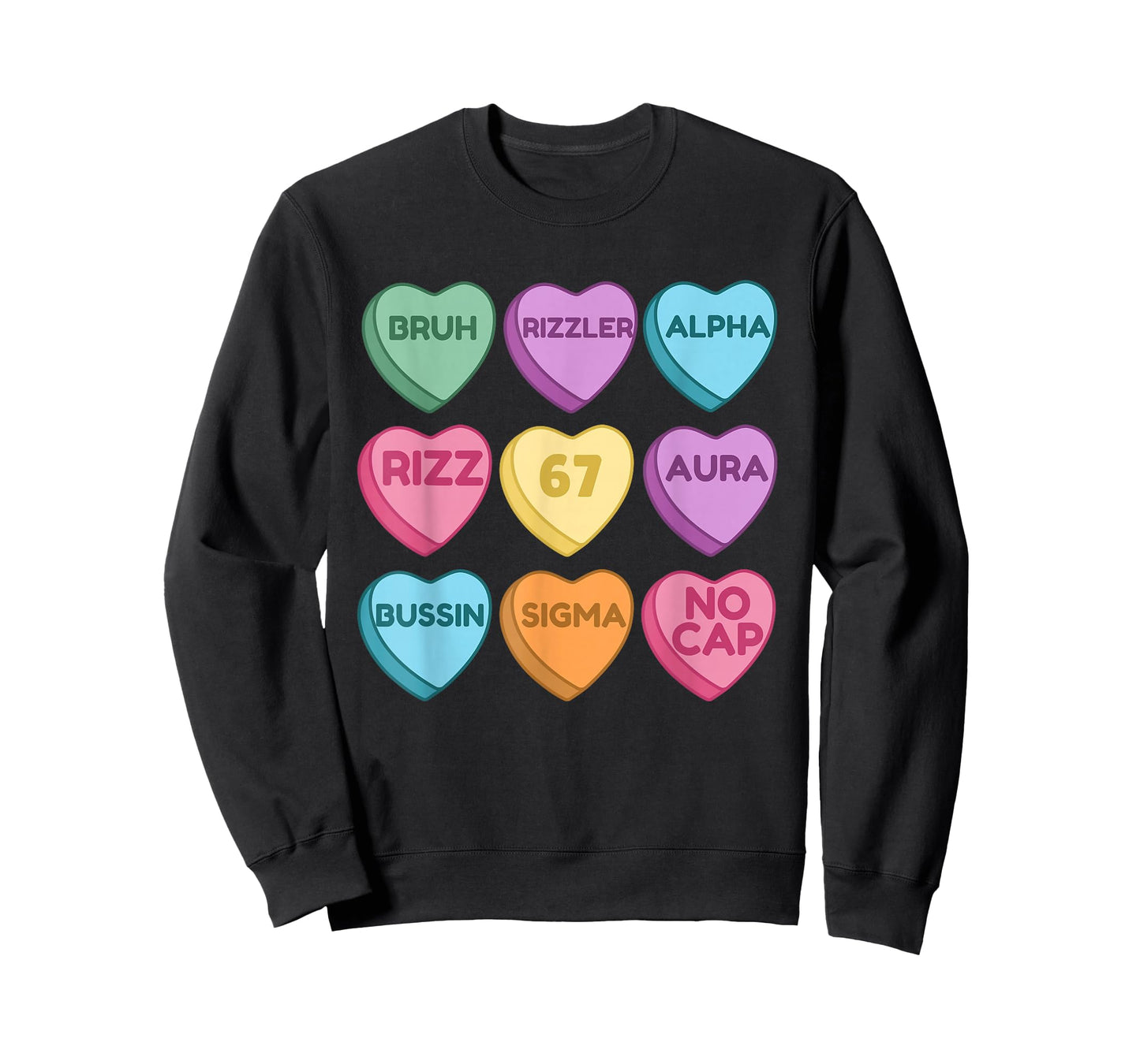 Kids Funny Valentine's - Funny 67 Valentine's Rizz, No Cap T-Shirt
