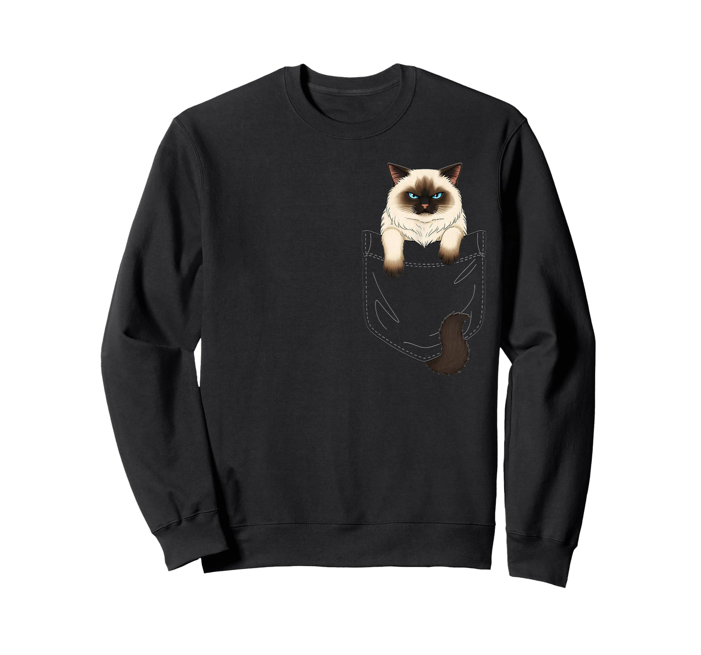 Cat Pocket Matching Cat and Owner Clothes Ragdoll Cute Cat T-Shirt