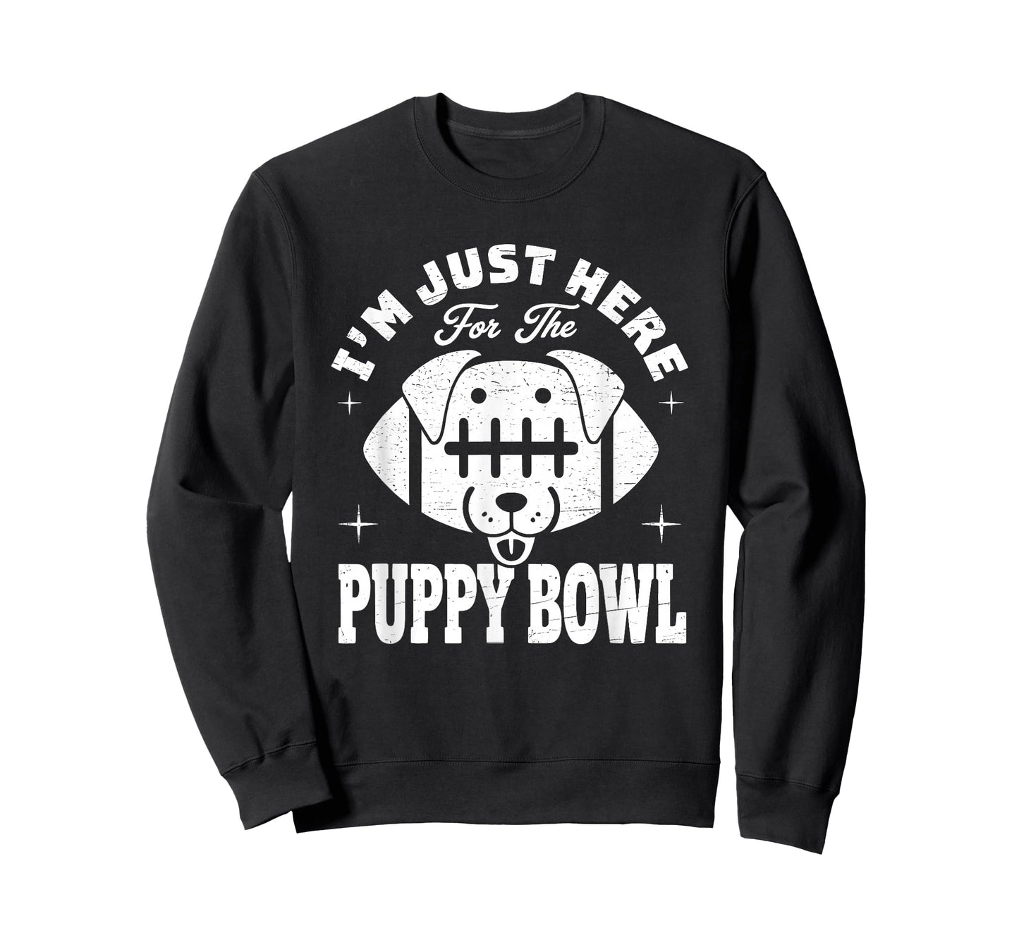 Just Here for The Puppy Bowl Funny Dog Lover Football T-Shirt