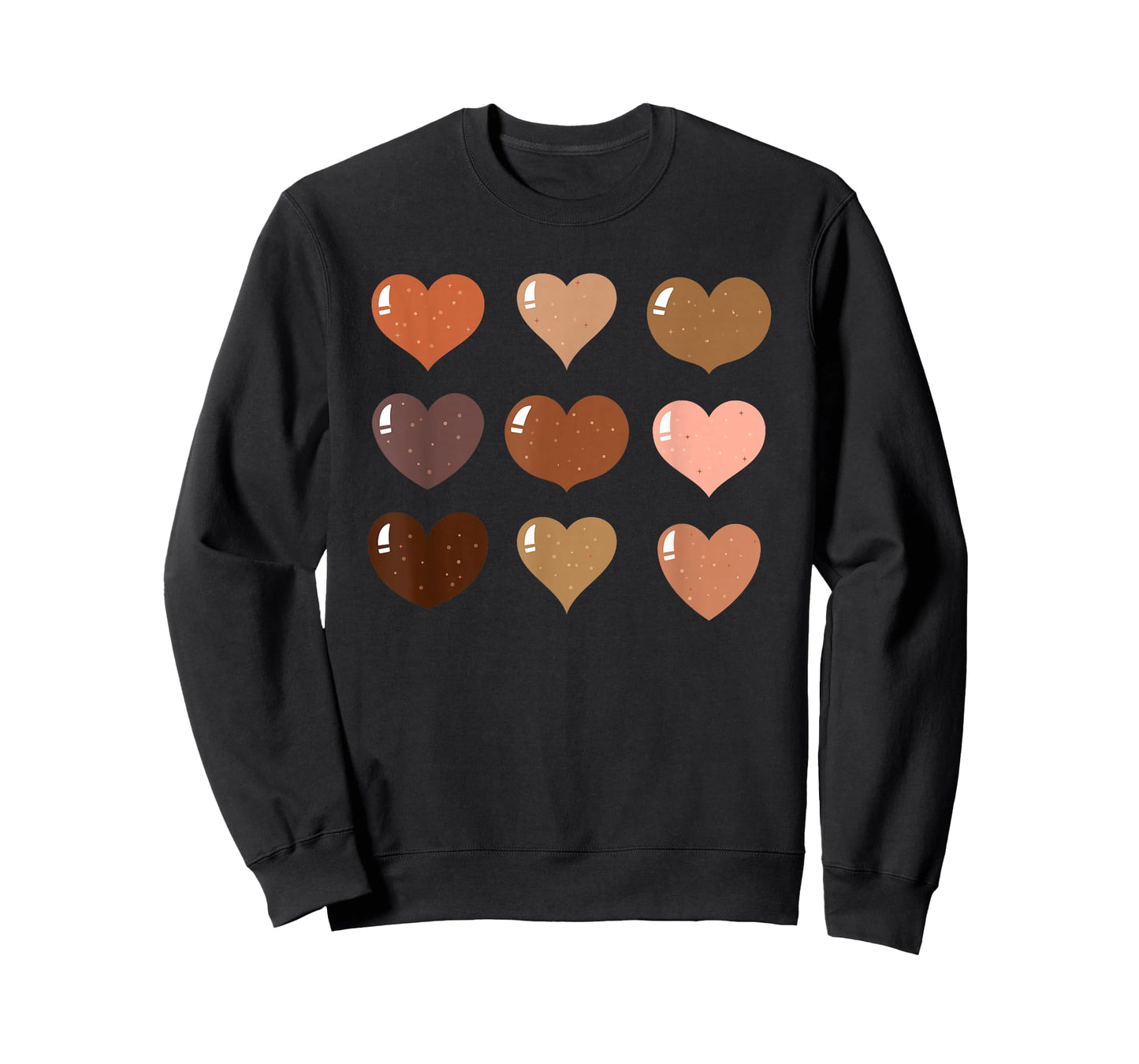 Black History Month Melanin Skin Tone Hearts African Pride T-Shirt