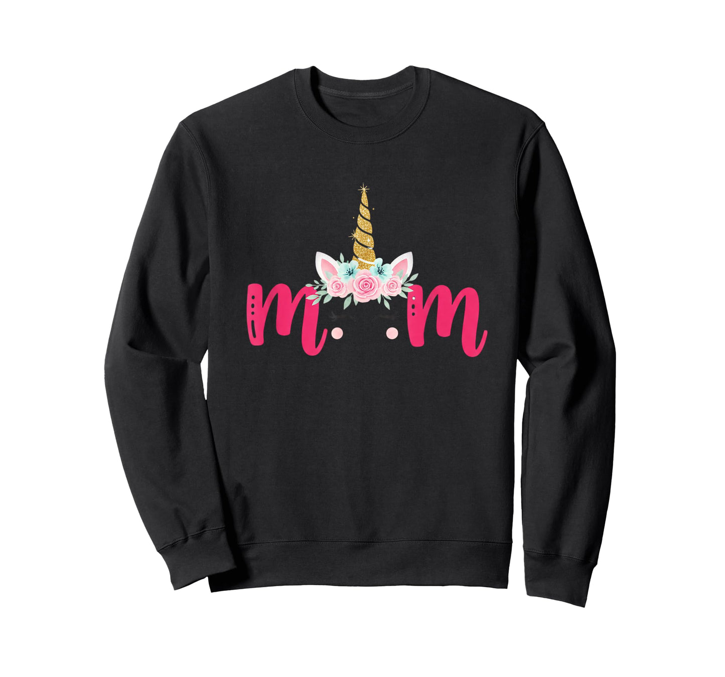 Mom Unicorn Floral Horn Mother's Day Birthday MatchingFamily T-Shirt