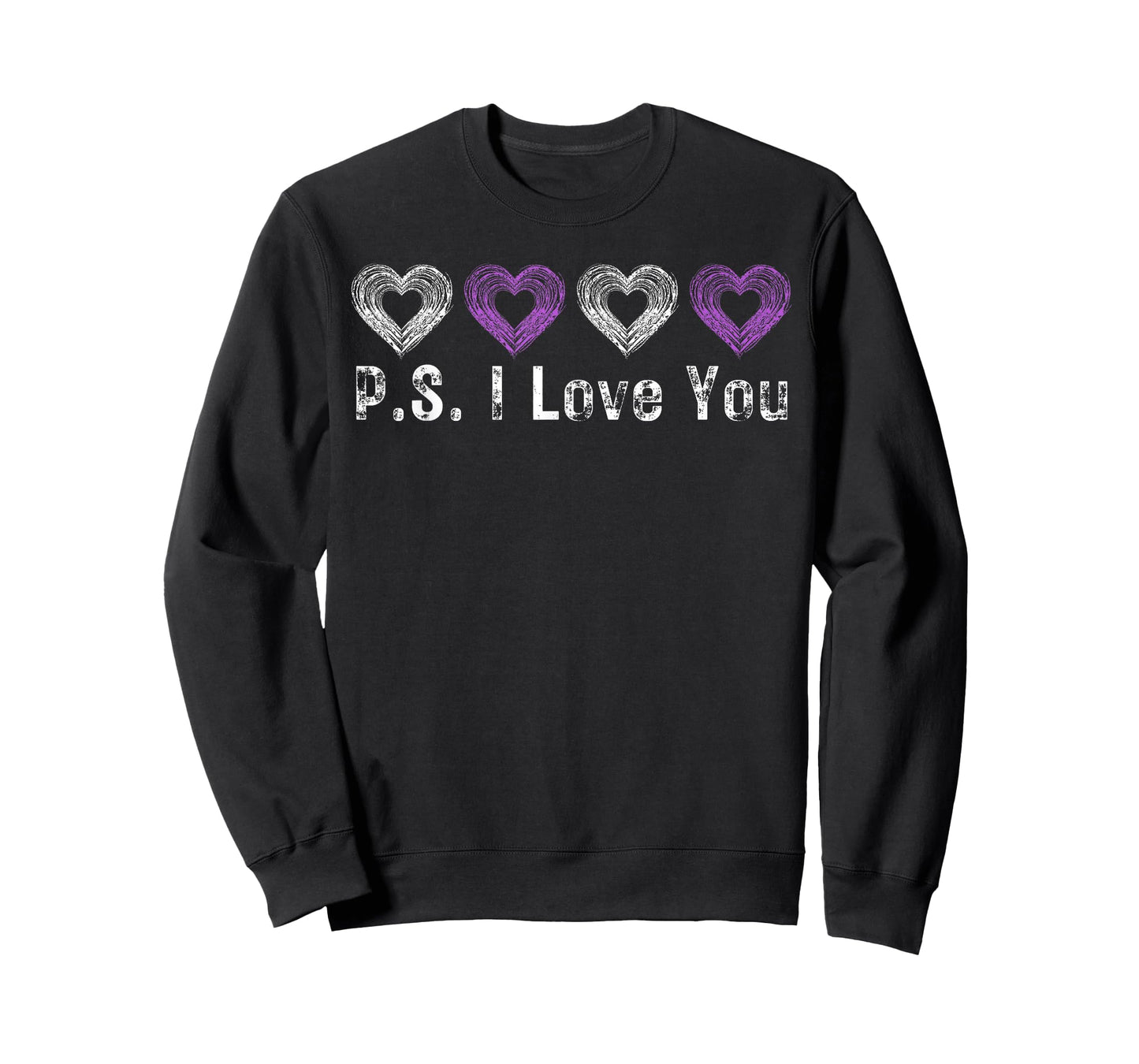 PS I Love You Day Valentine's Day Purple Heart Women Men Kid T-Shirt