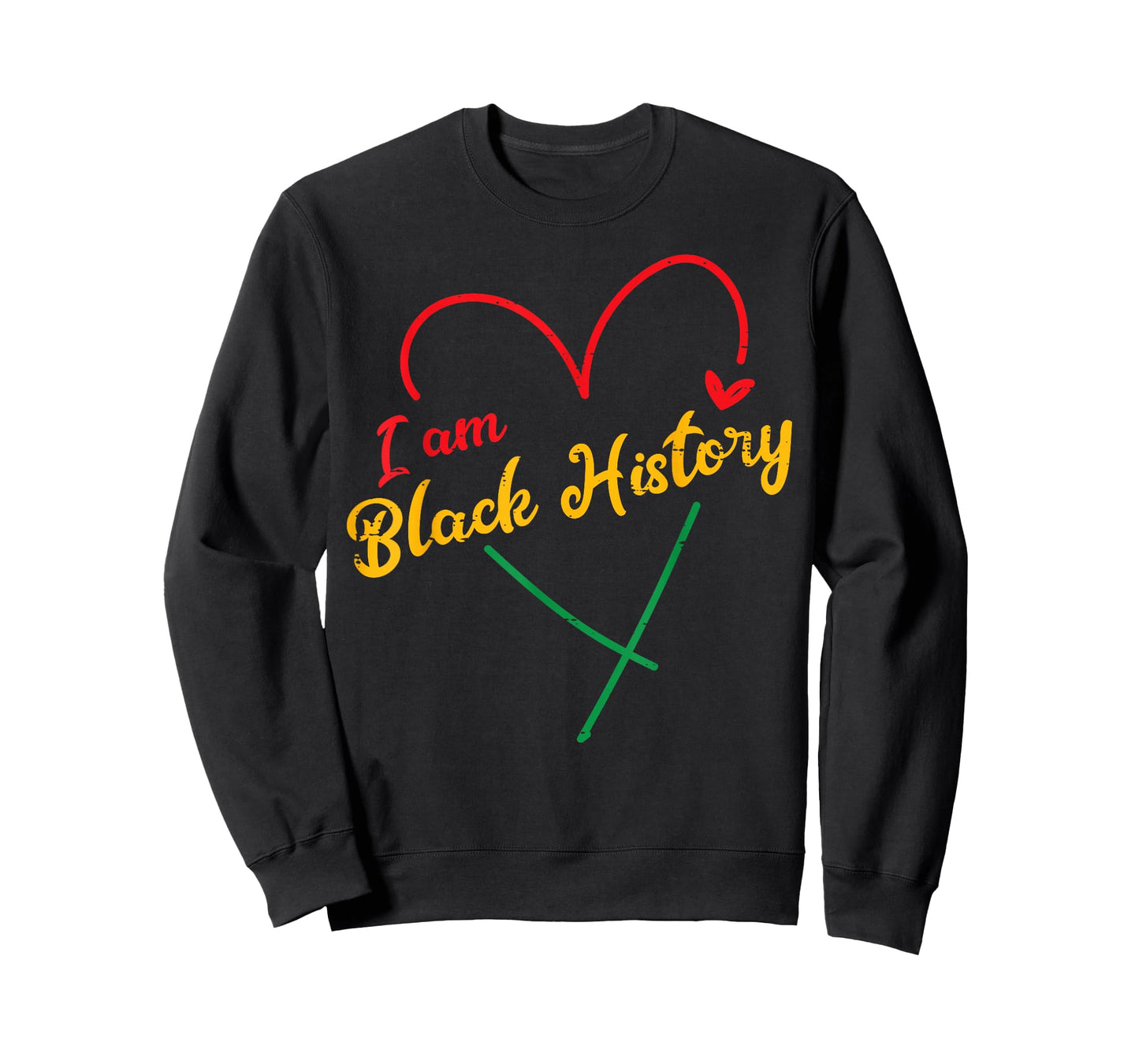 I Am Black History Heart Love African American Women Men Kid T-Shirt