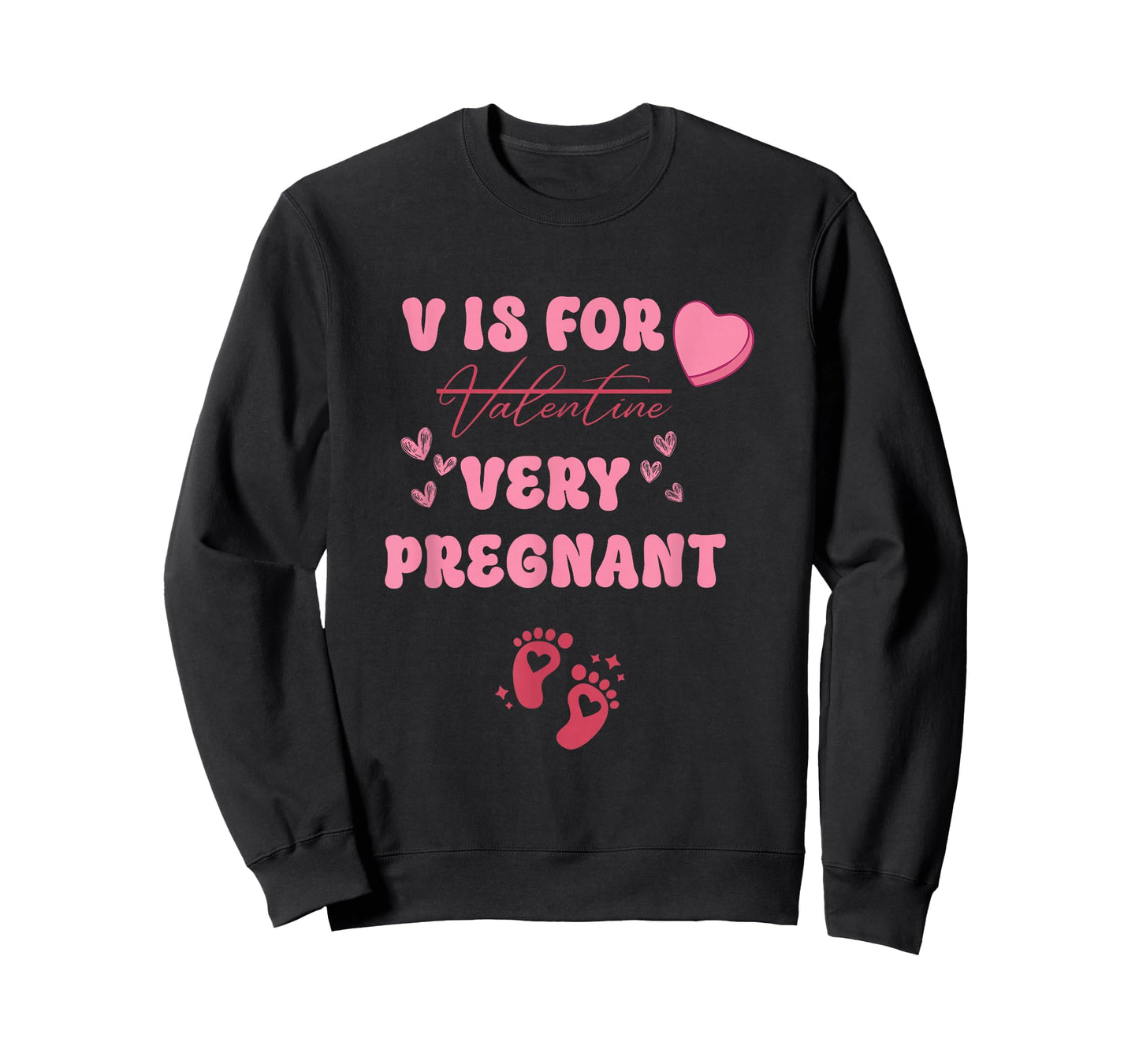 V is for Very Pregnant Valentines Day Pregnancy Announcement T-Shirt