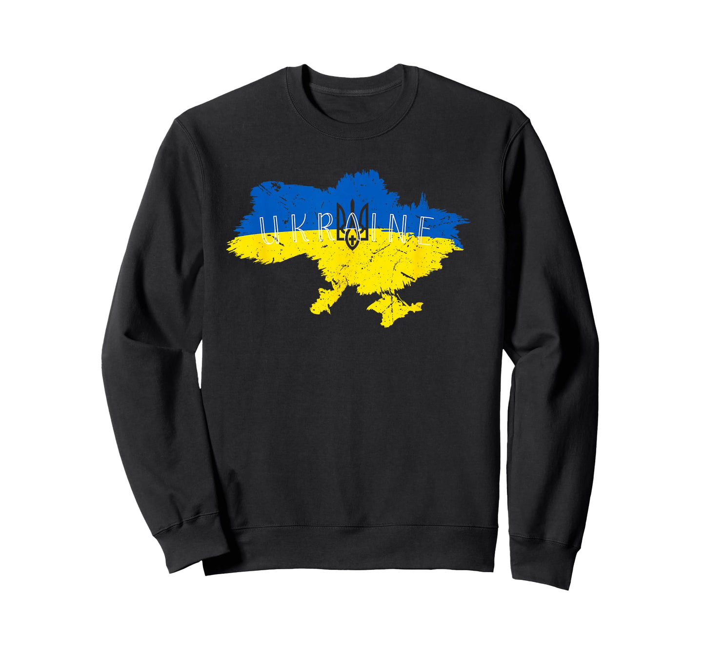 Ukrainian Pride Tryzub Ukraine Map Vintage Retro Flag Art T-Shirt