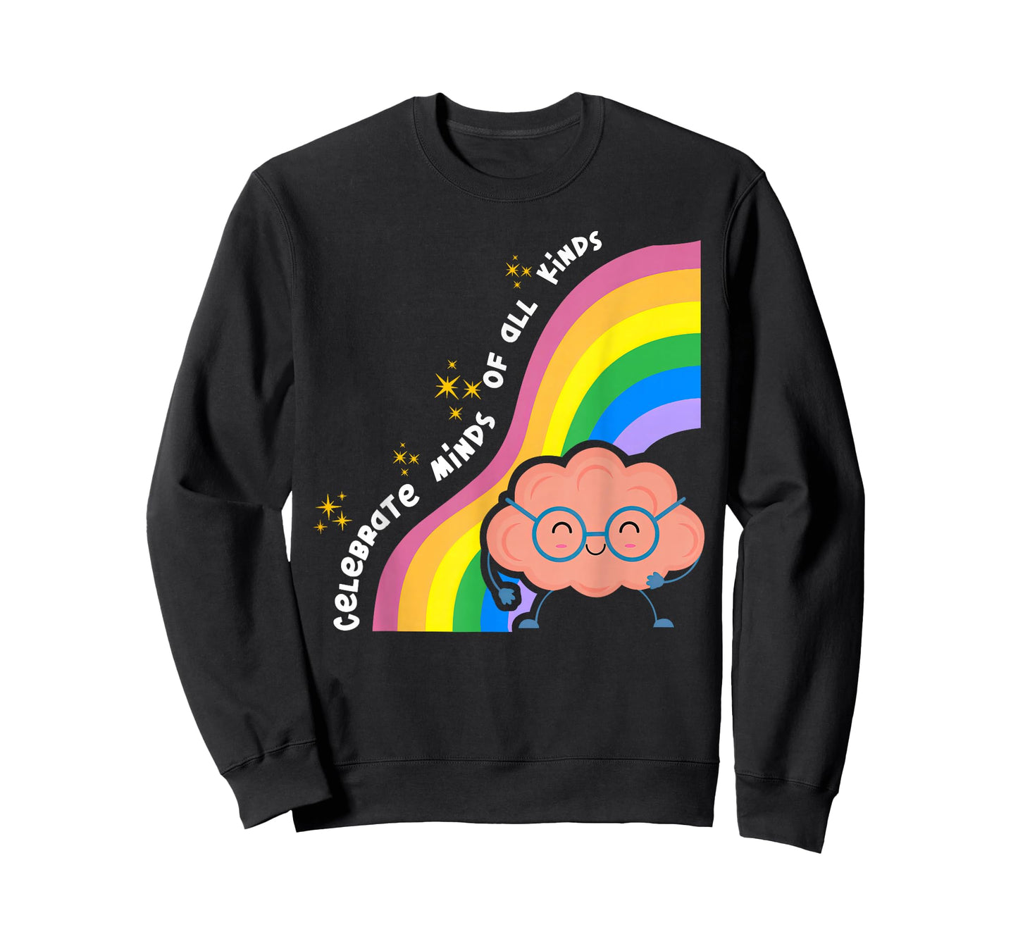 Celebrate Minds of All Kinds Rainbow Brain Neurodivergent T-Shirt