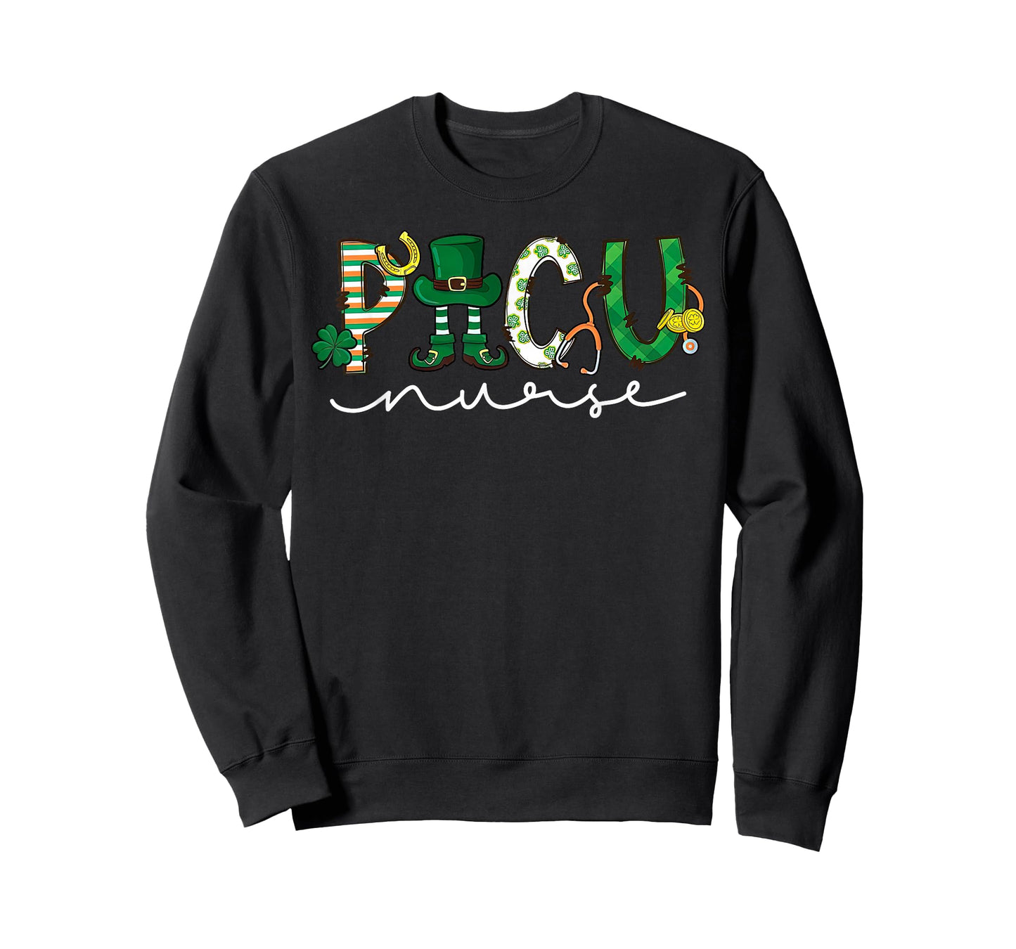 PICU Nurse Leprechaun St Patricks Day Pediatric ICU Nurse RN T-Shirt