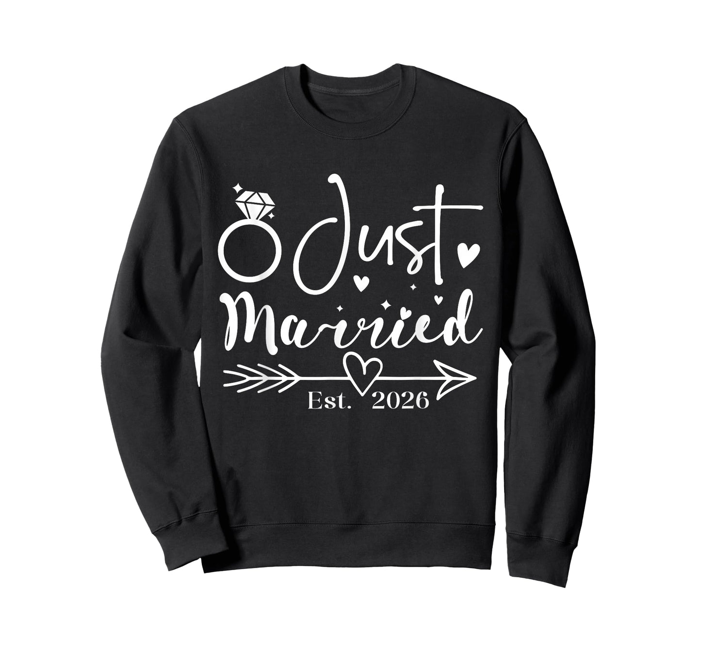 Just Married 2026 Wedding Rings Matching Couple Newlyweds T-Shirt