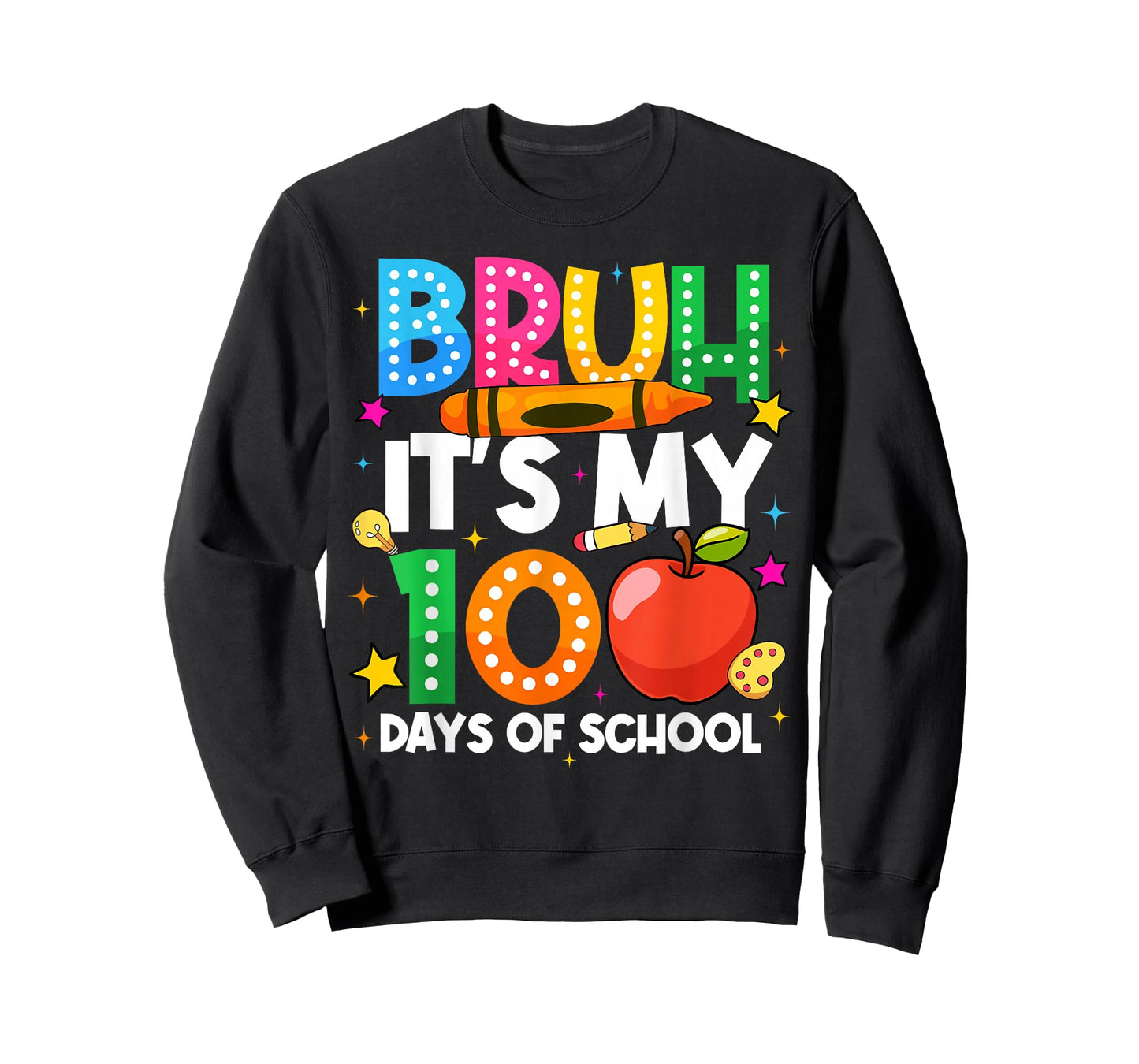 100 Days of School Bruh Its My 100 Days Funny Boys Kids T-Shirt