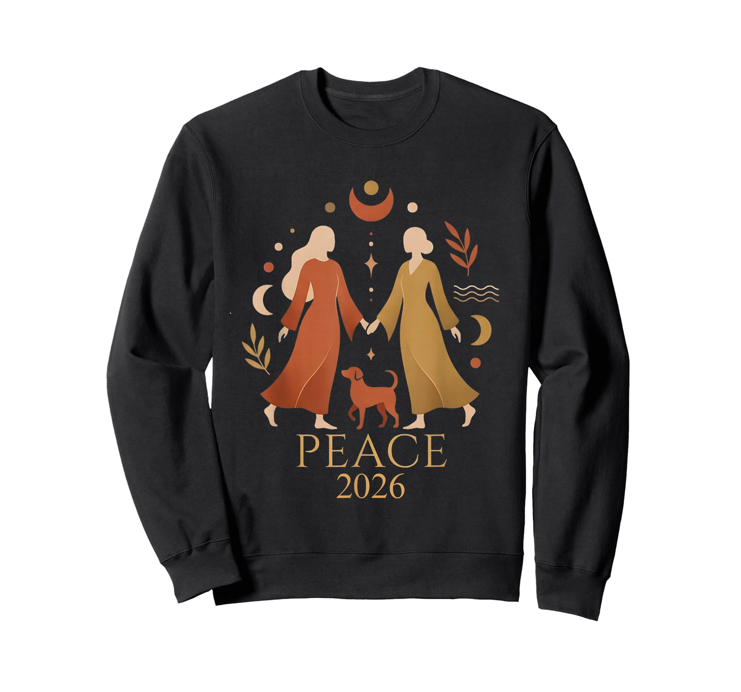 Walk Peace 2026 World Peace Women Monks Aloka Dog Spiritual T-Shirt