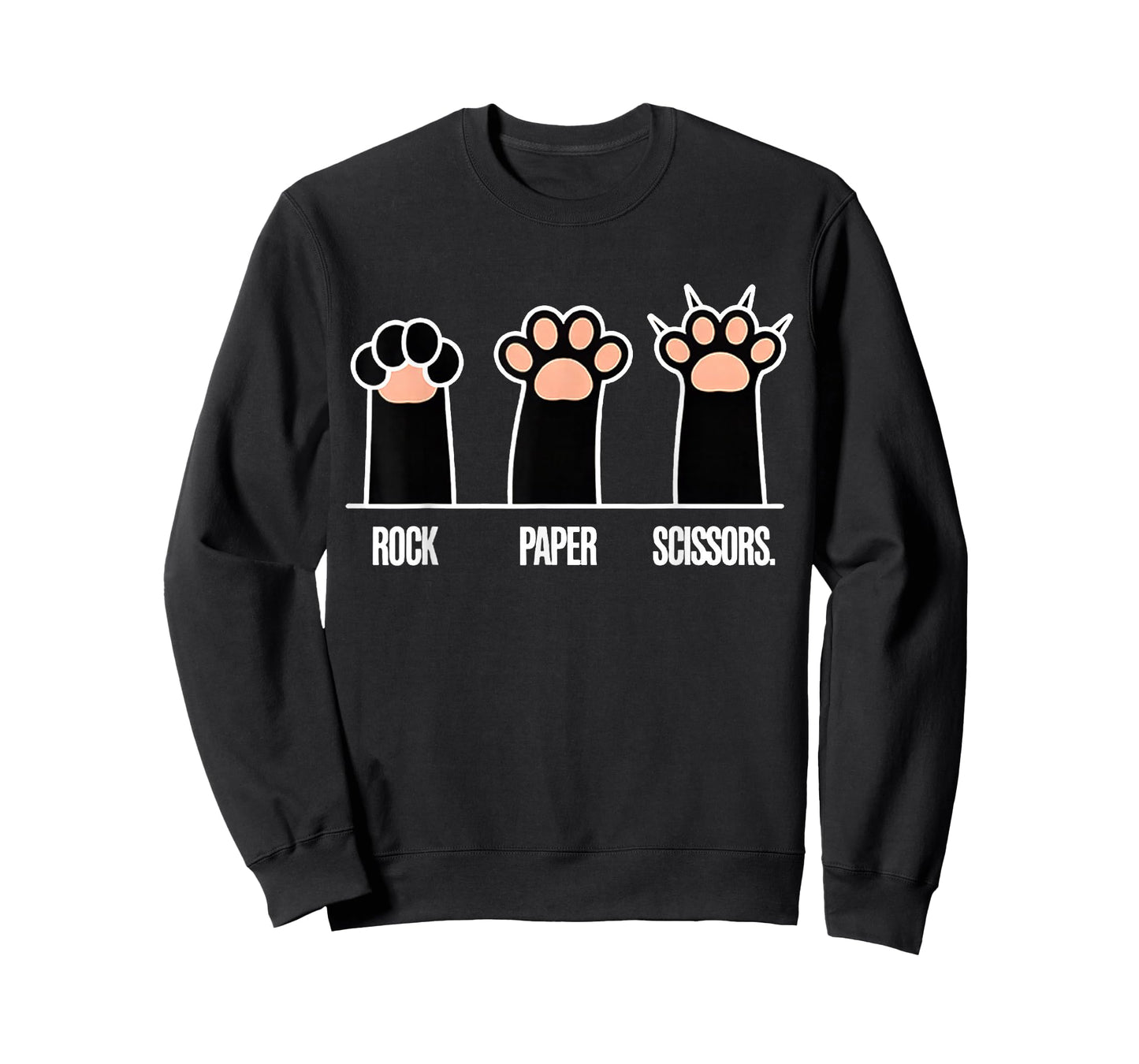 Rock Paper Scissors Hand Game Cute Pink Paw Cat T-Shirt