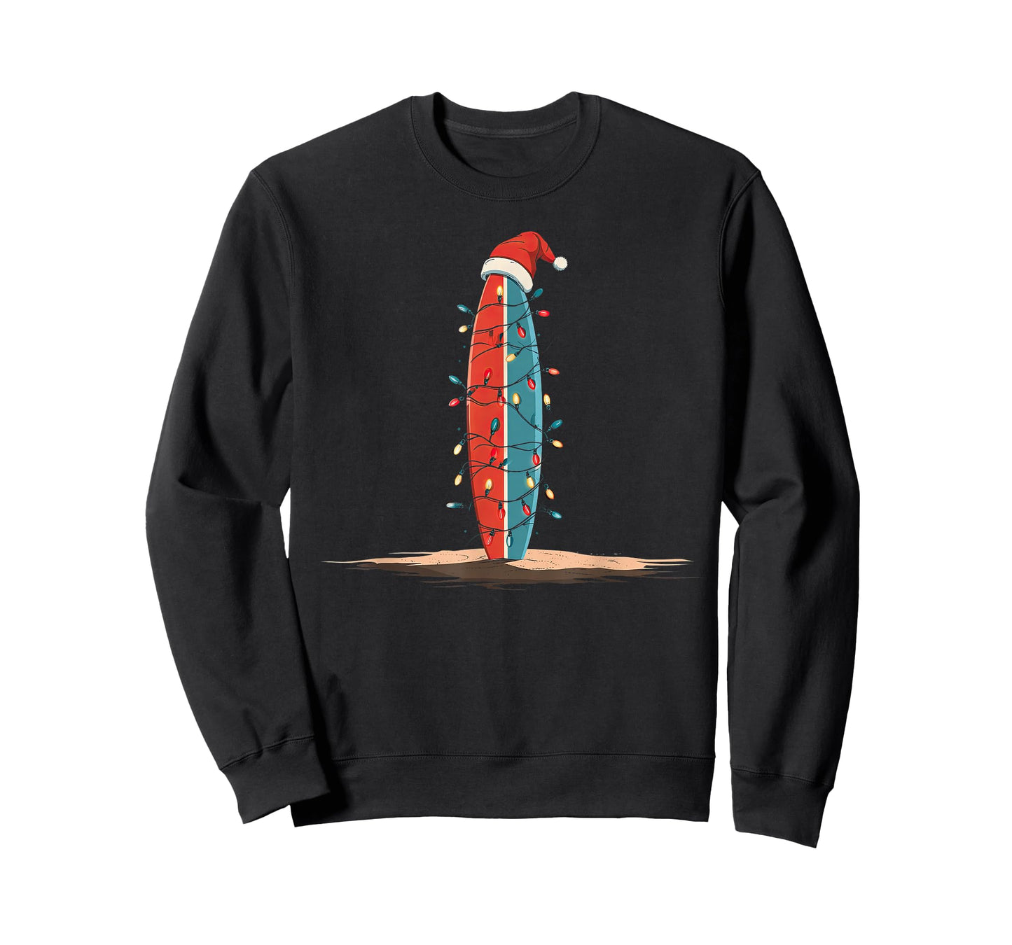 Funny Surf Christmas Lights Lover Surfboard Surfing Surfer T-Shirt