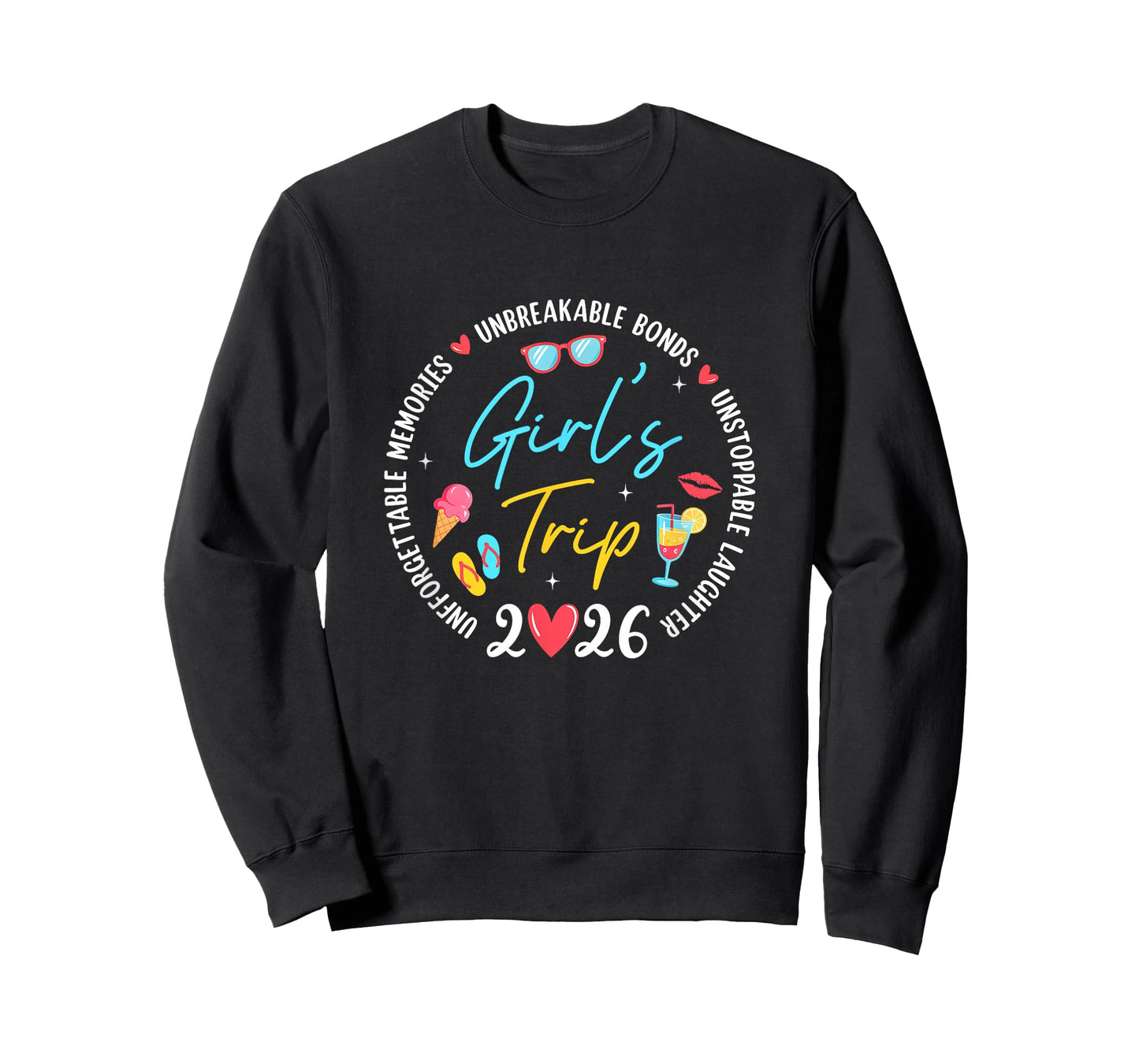 Girl's Trip 2026 Memories Girls Friends Trip Vacation Retro T-Shirt