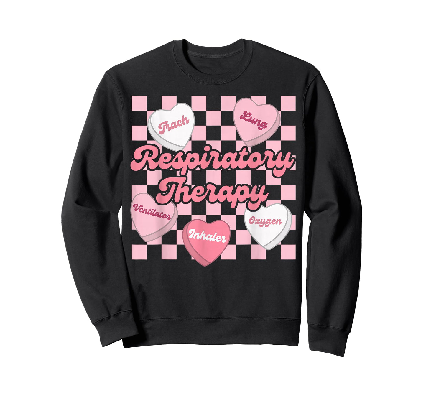 Retro Respiratory Therapy Candy Heart Valentine Day RT Nurse T-Shirt