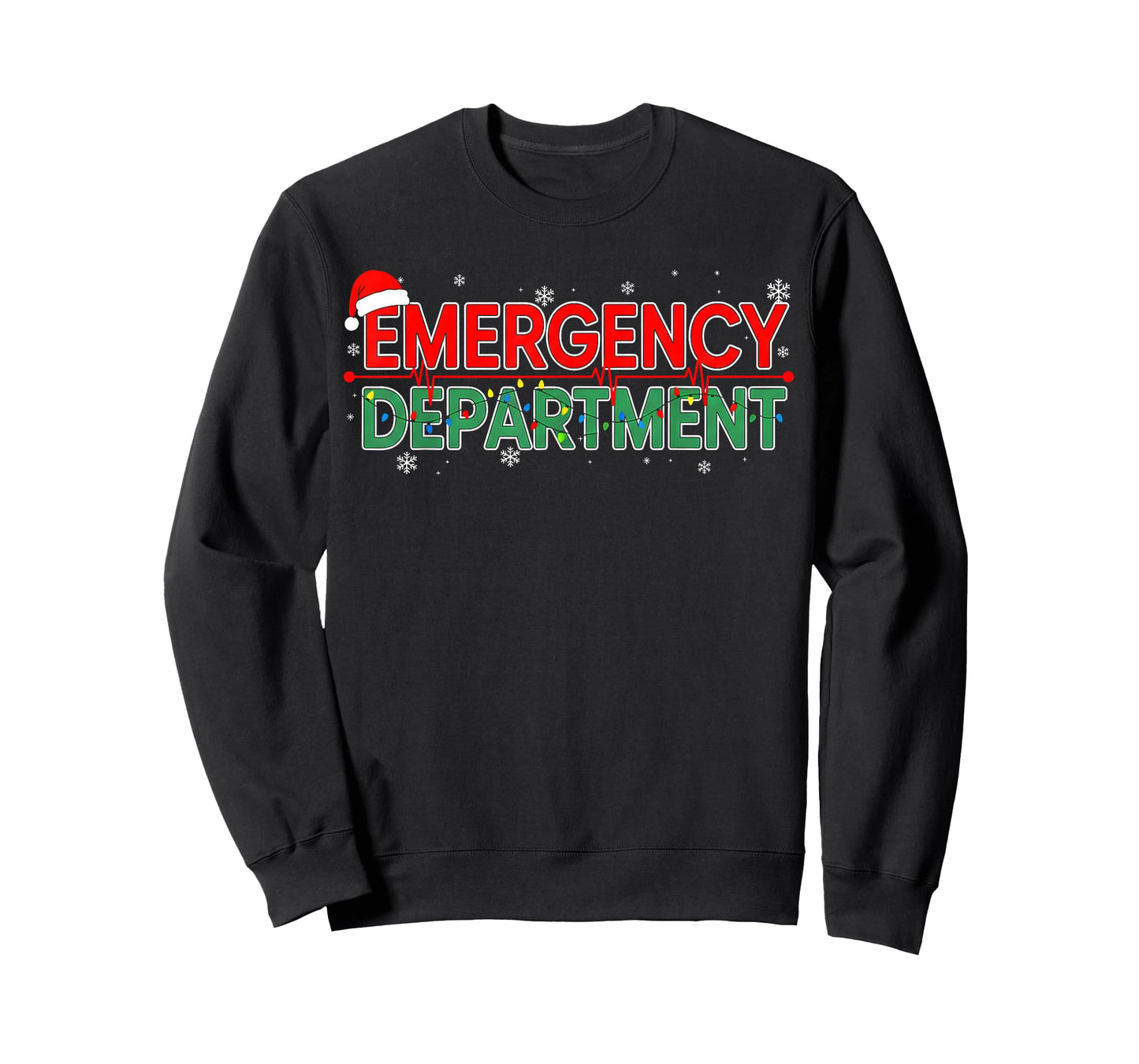 Er Nurse Christmas Emergency Department Nursing Xmas Lights T-Shirt