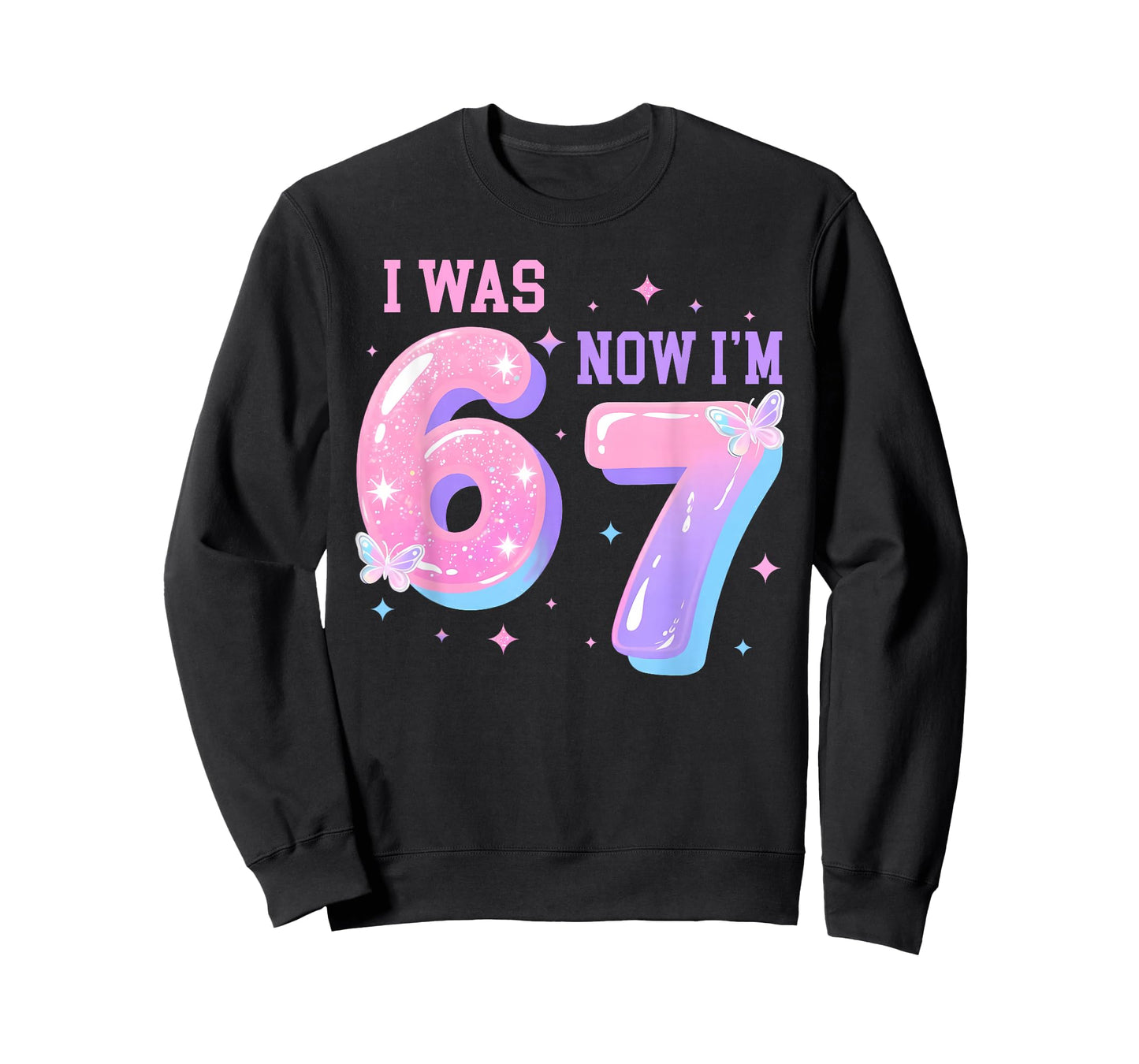 7 Year Old Birthday I was 6 Now I'm 7 67 Groovy 7th Birthday T-Shirt