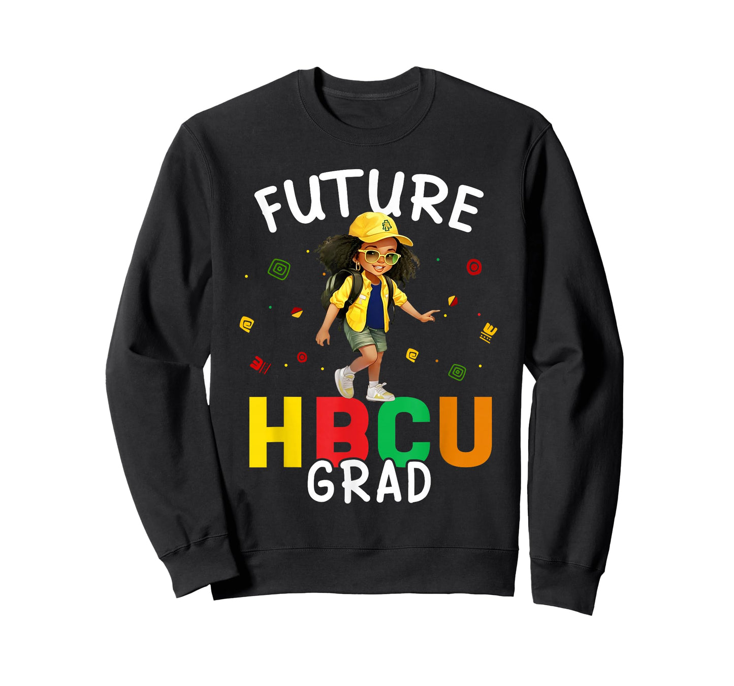 Future HBCU Grad Kids Black Girl Afro Black History Month T-Shirt
