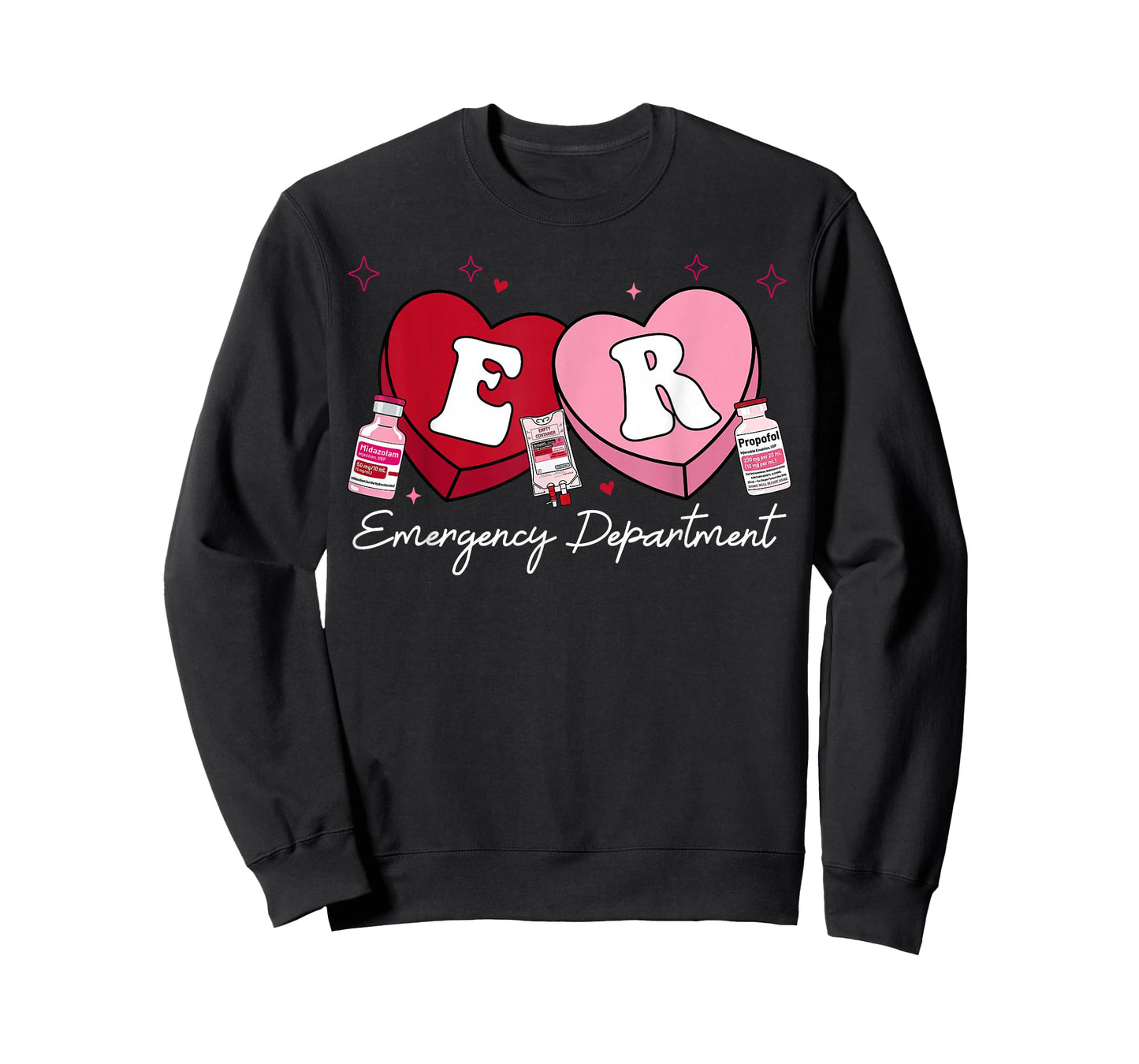 Emergency Department Candy Heart Valentine Day ER Nurse T-Shirt