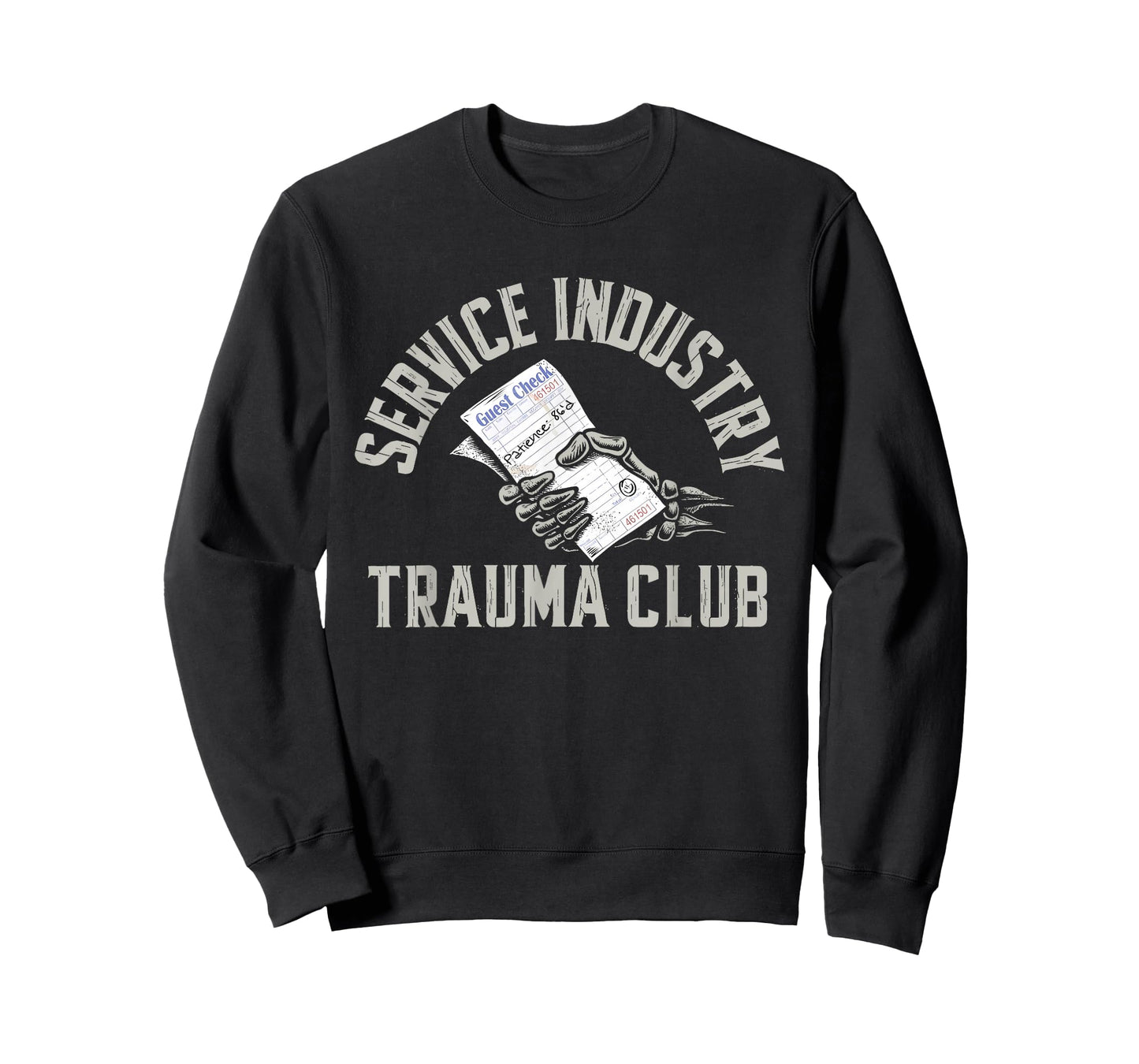 Service Industry Trauma Club Funny Server Bartender Skeleton T-Shirt