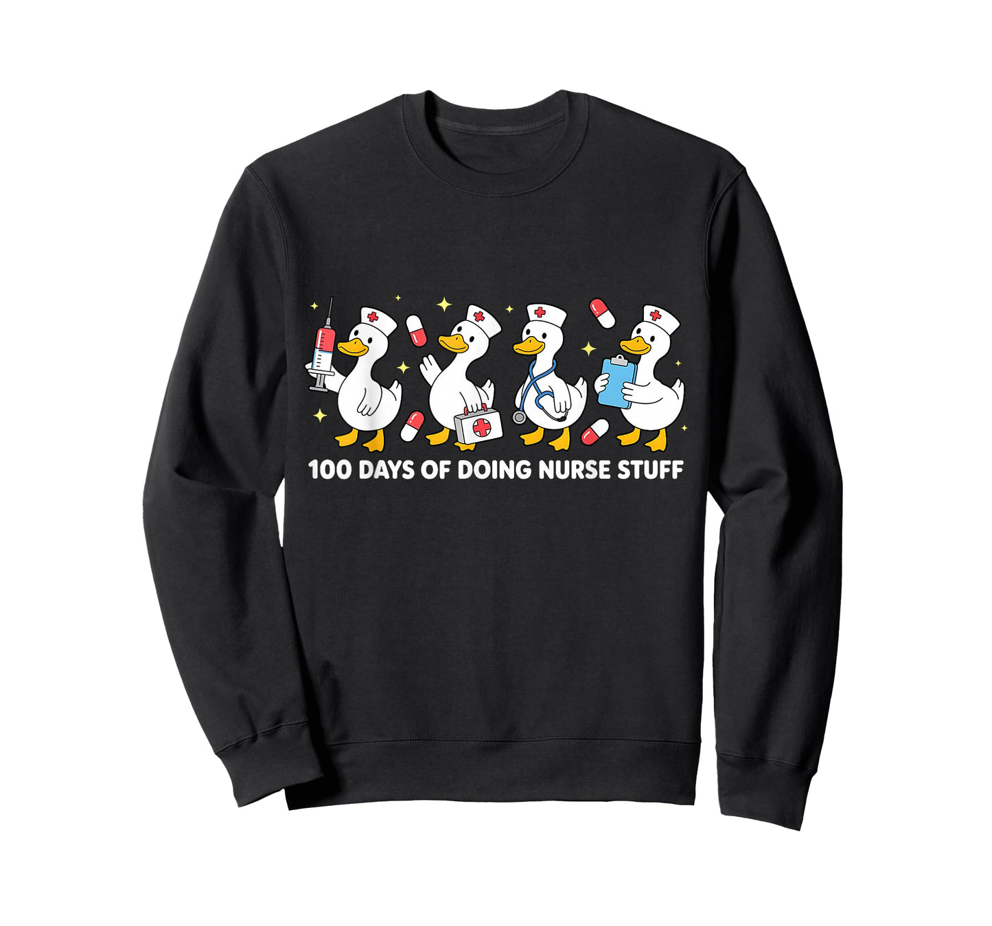 100 Days of Doing Nurse Stuff 100th Day School Nurse Goose T-Shirt