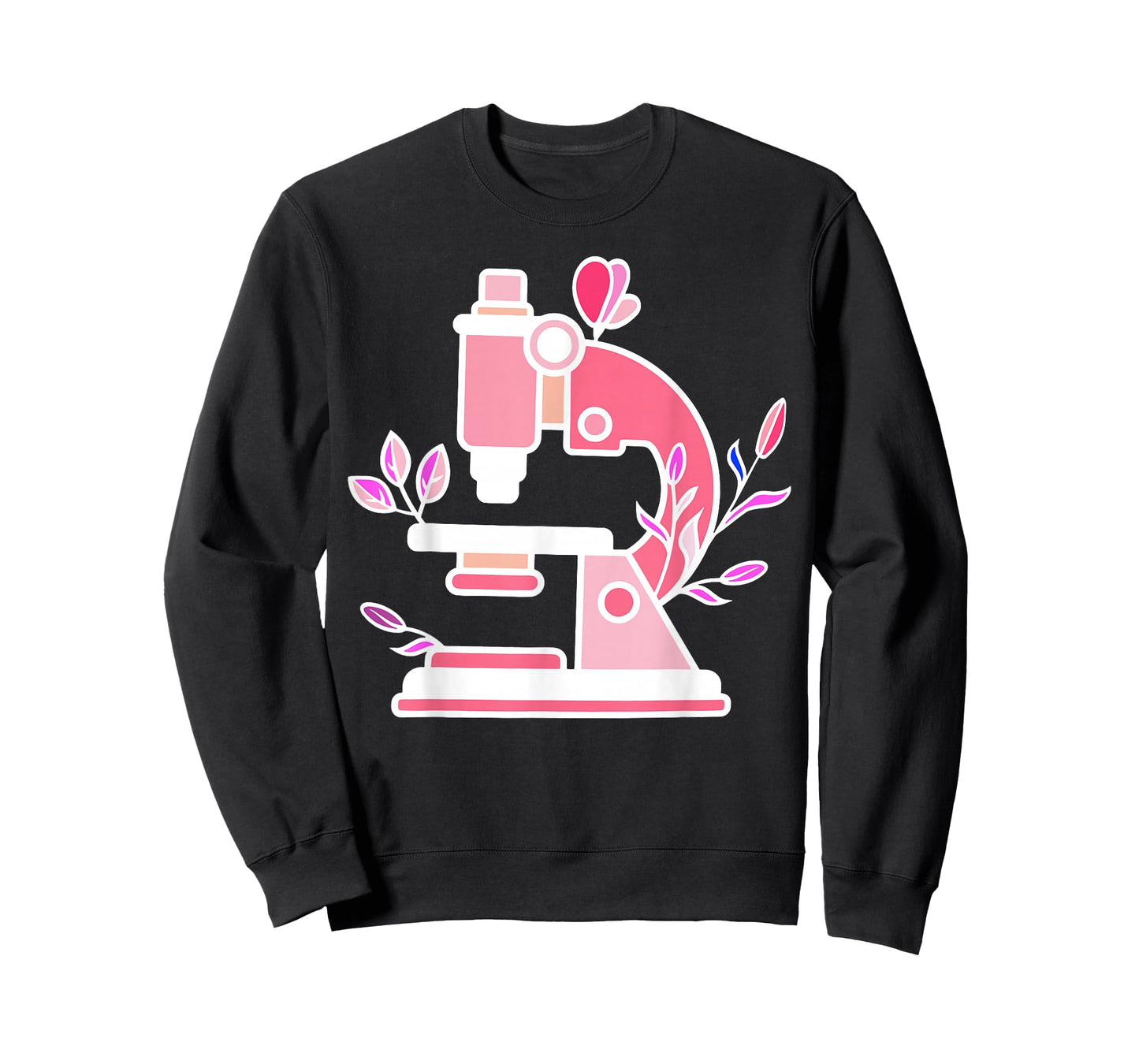 Lab Science Floral Microscope Biologist Science Valentines T-Shirt