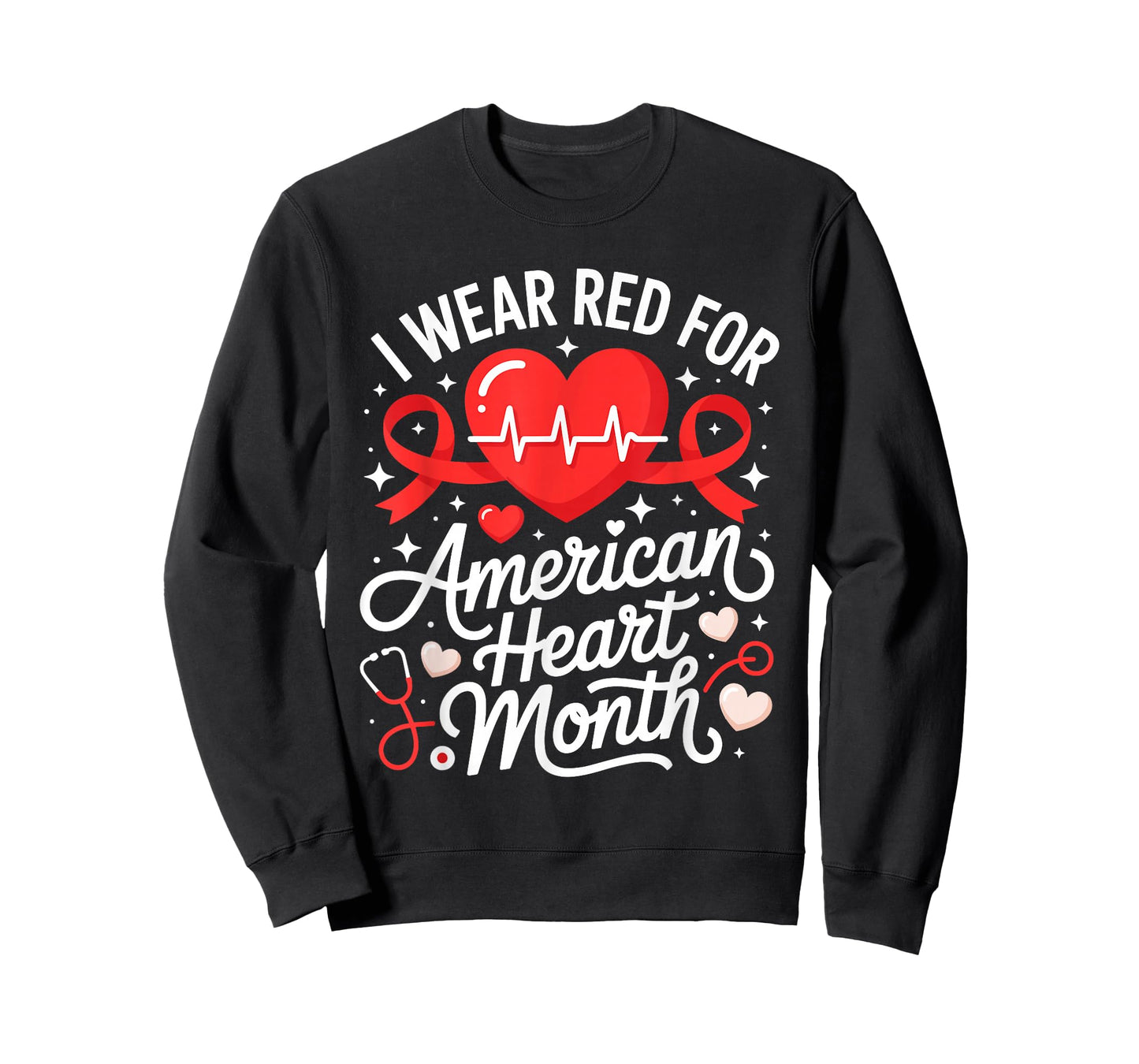 American Heart Disease Awareness Month Ribbon Red Heart T-Shirt