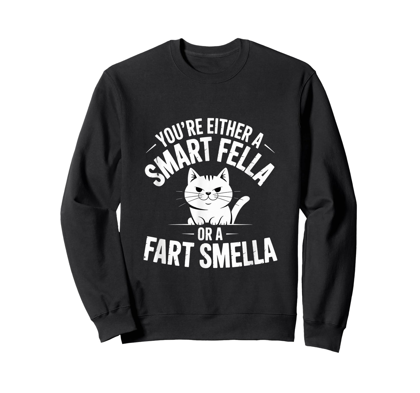 Smart Fella Fart Smella Funny Cat Spoonerism Humor T-Shirt