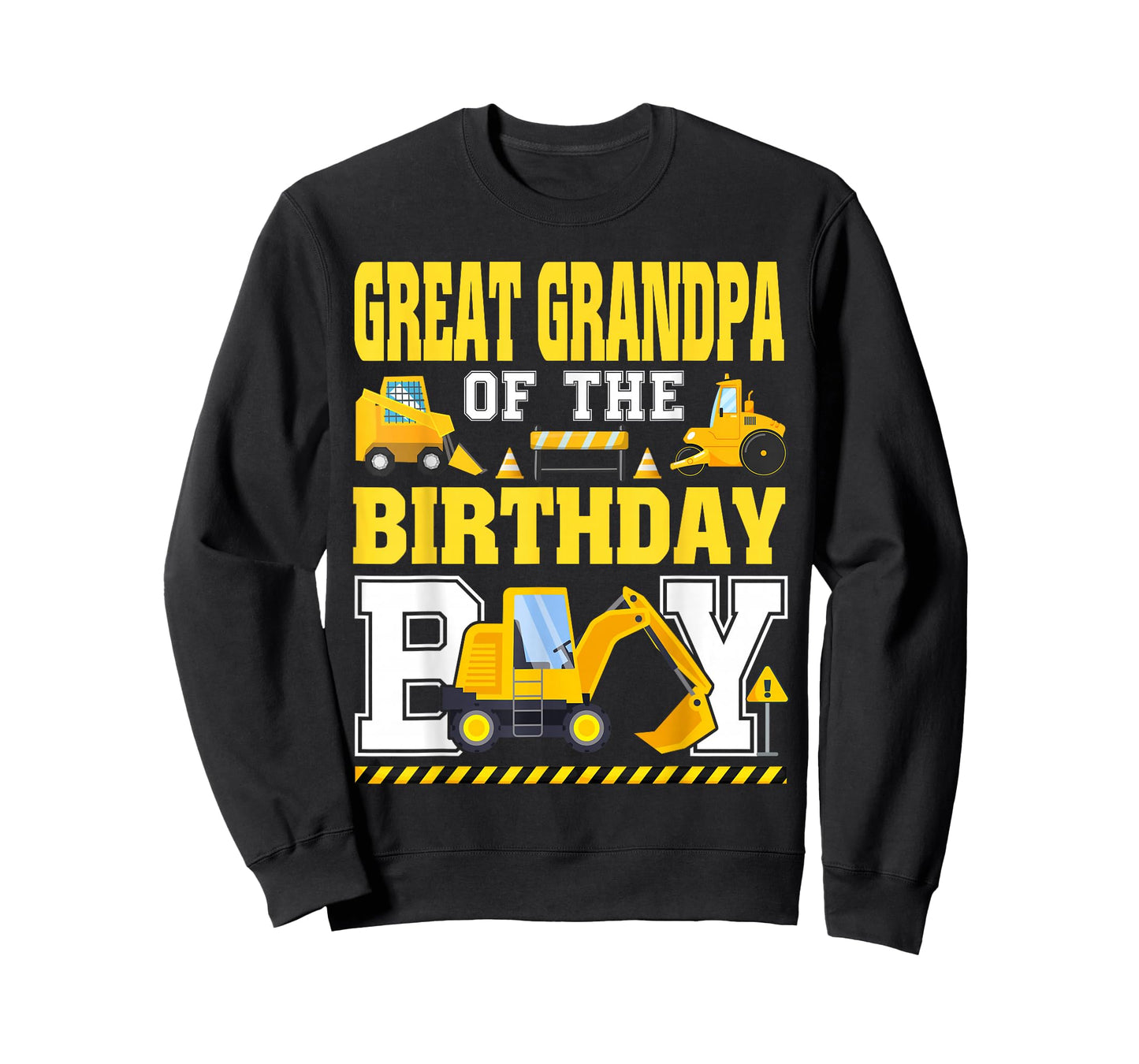 Great Grandpa of The Birthday Boy Excavator Construction T-Shirt