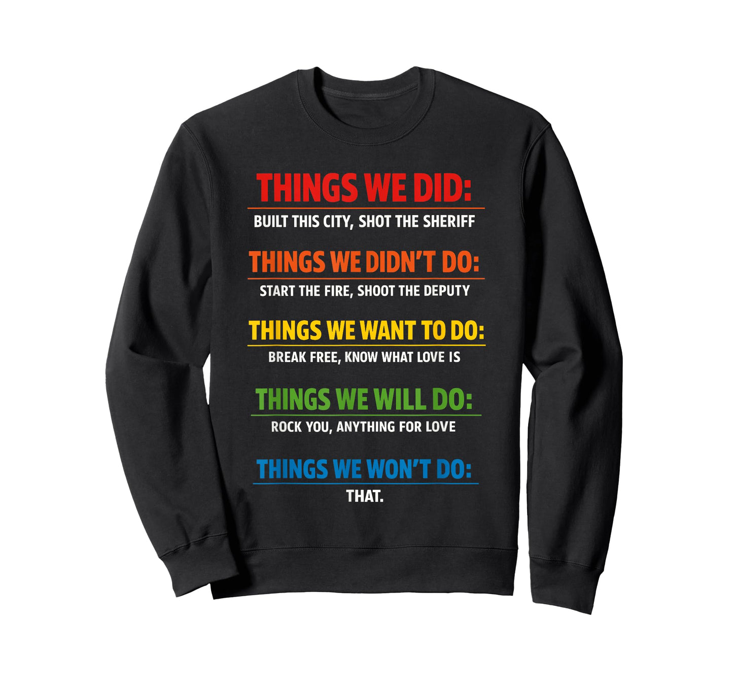 Things We Did T Music Song Lyrics Retro Vintage T-Shirt