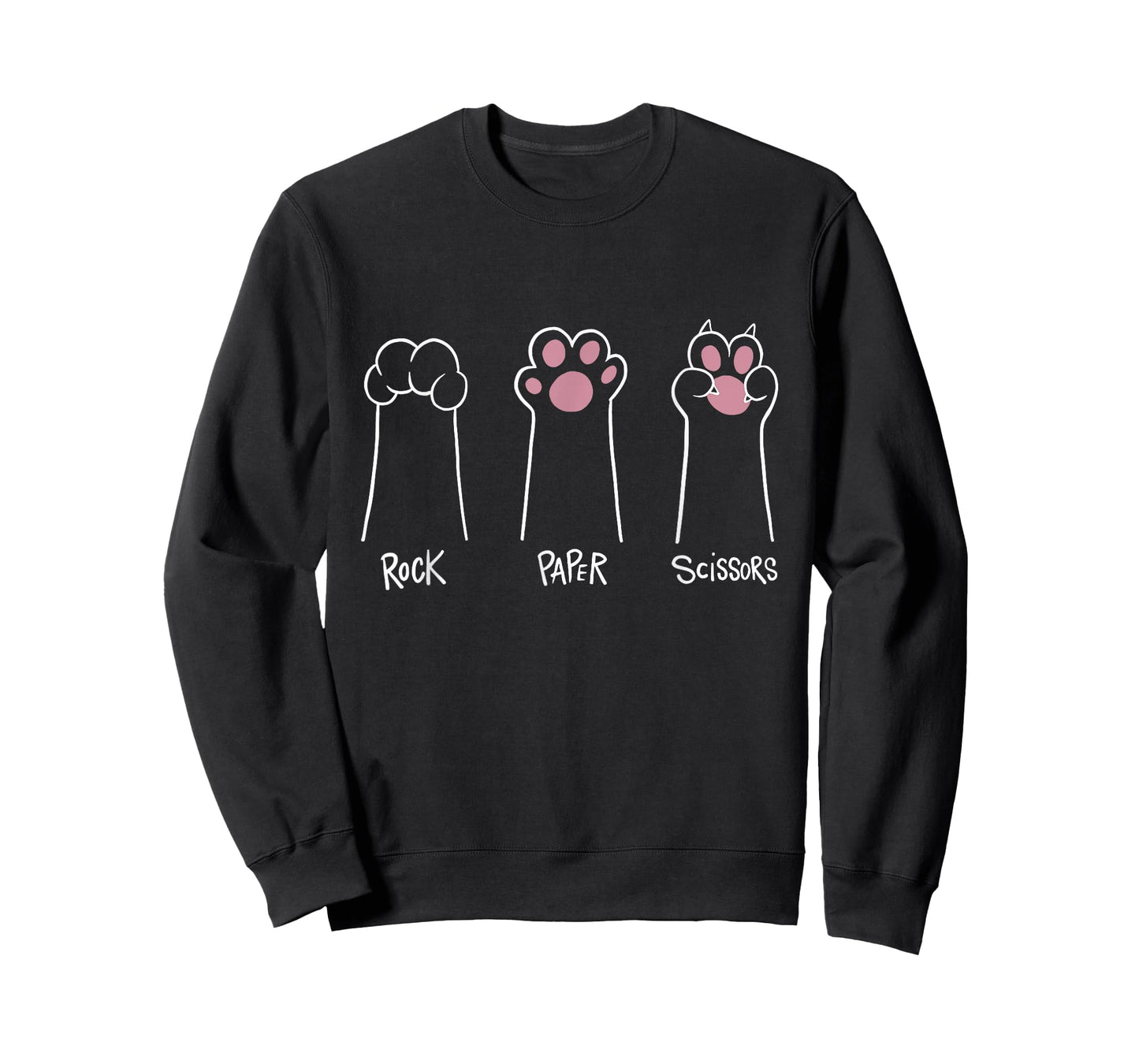 Cute Paw Funny Cat Rock Paper Scissors Hand Game T-Shirt