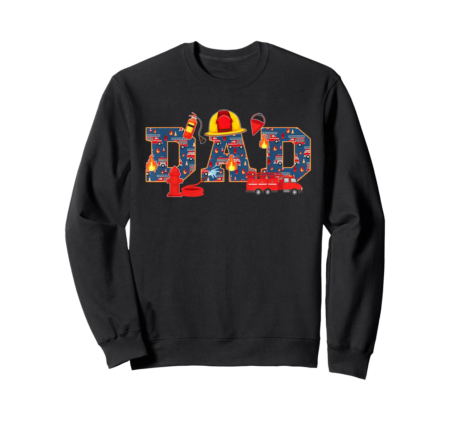 Dad Birthday Boy Fire Truck Firefighter Family Birthday T-Shirt