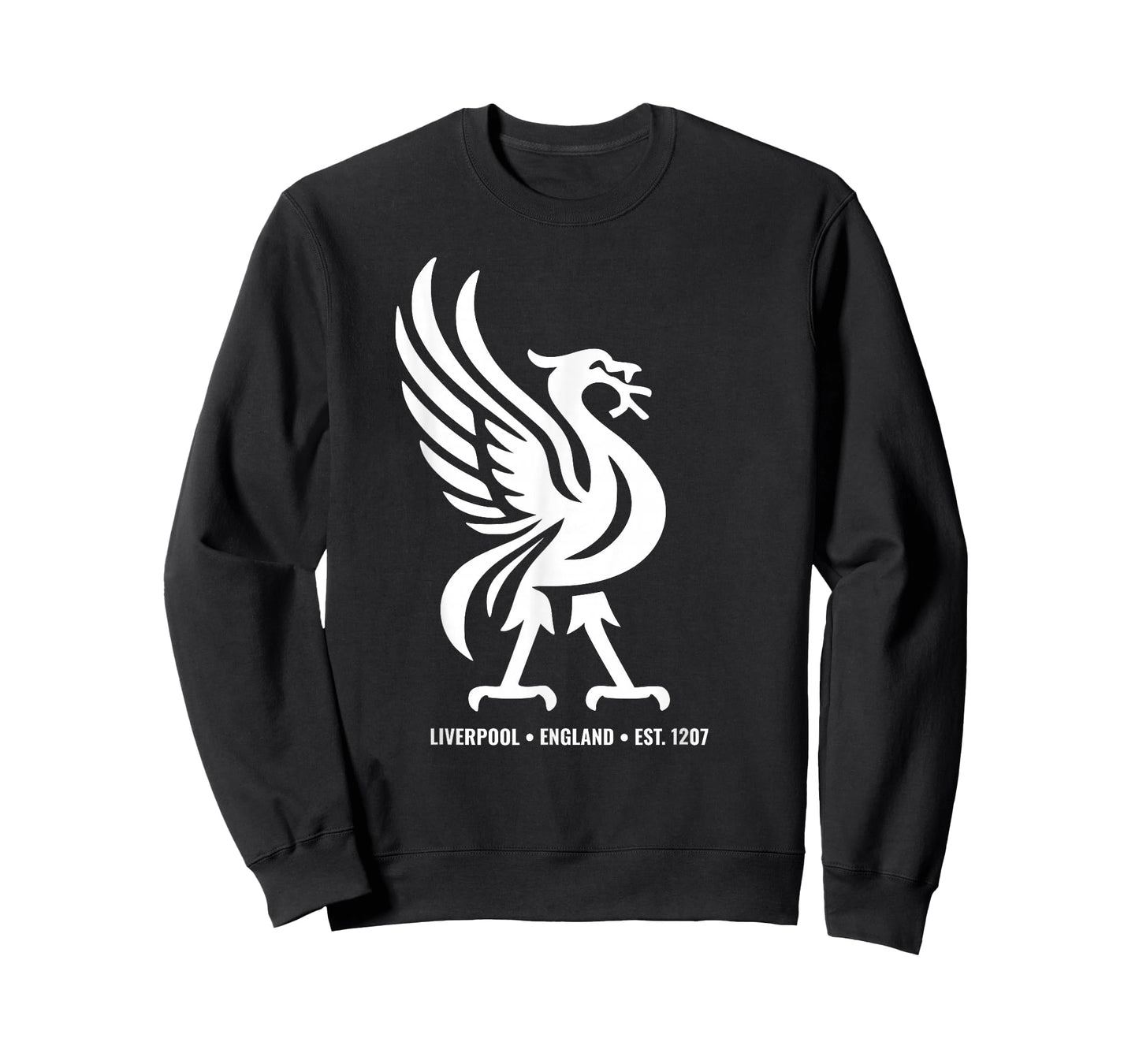 Liverpool England Est. 1207 Colossal Liverbird White Print T-Shirt